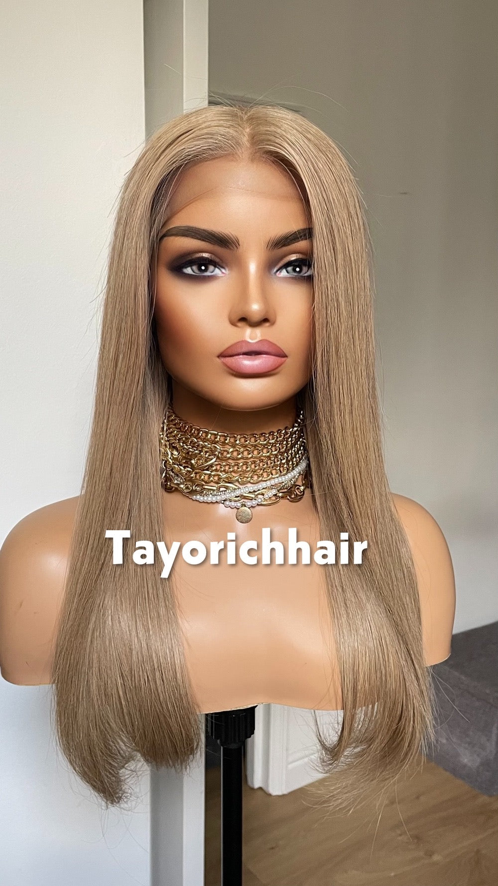Dark Ash Blonde Human Hair Wig