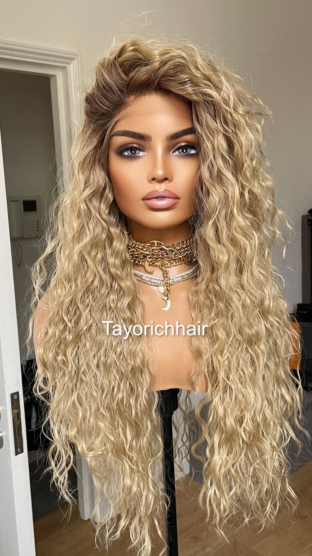 Rooted Curly Lace Wig In Small Cap Size And Free Part