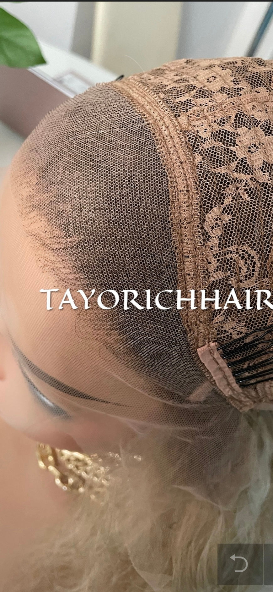 Rooted Curly Lace Wig In Small Cap Size And Free Part
