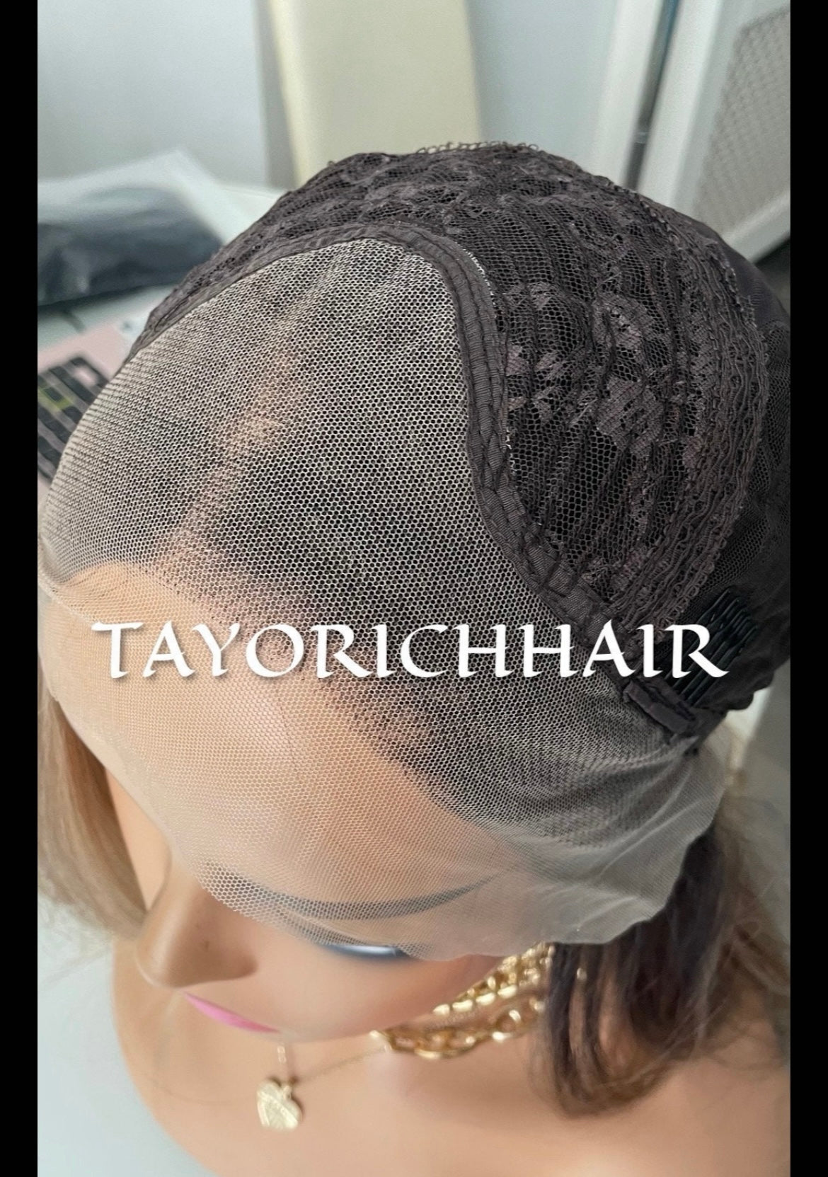 Caroline; Caramel Brown Lace Frontal Wig With Dark Roots & Lowlights