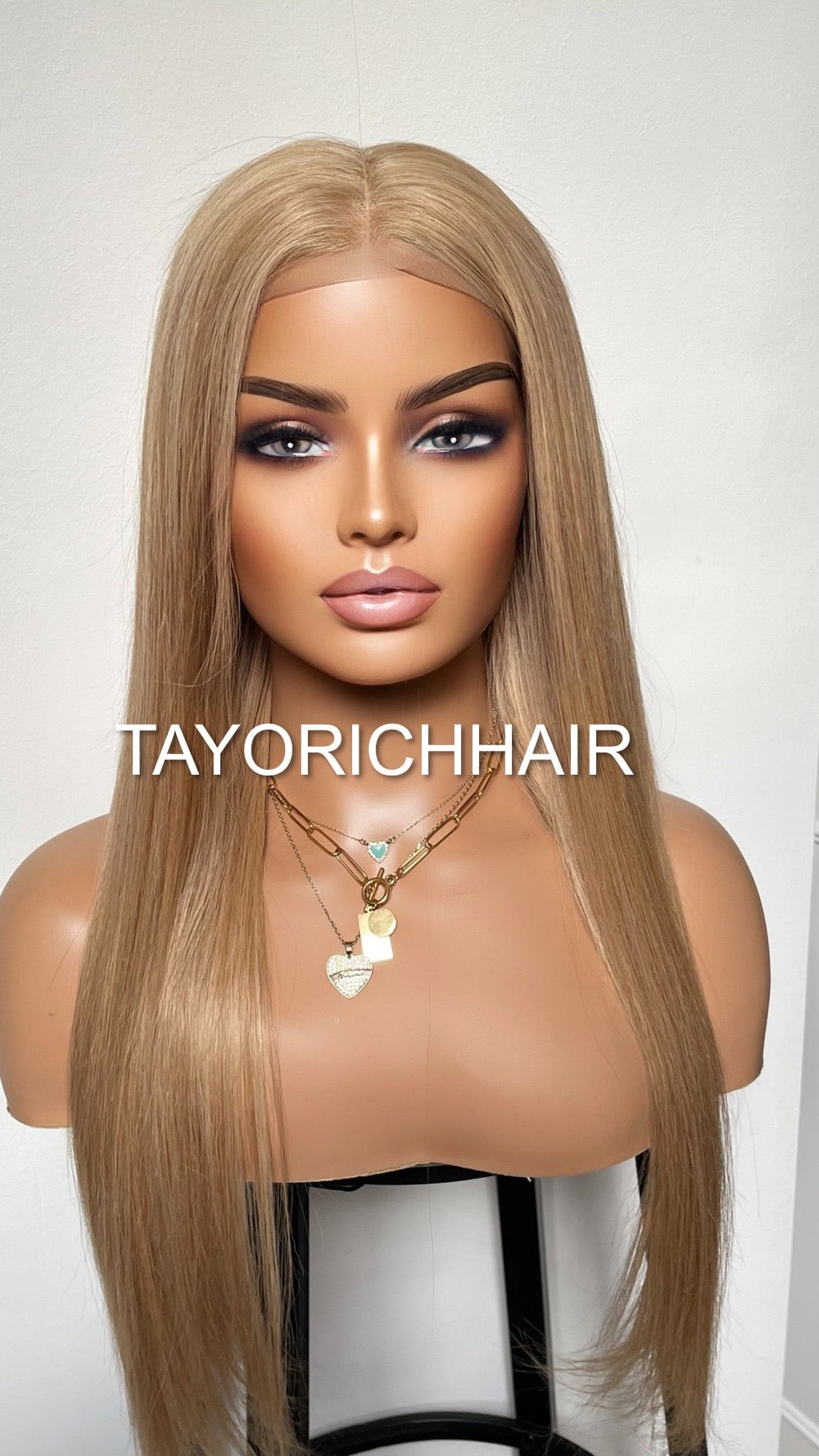 Warm Blonde Long Straight Real Hair Lace Front Wig 24 Inches/13x6 Swiss Lace/Low Density Blonde Real Hair Wig For Women