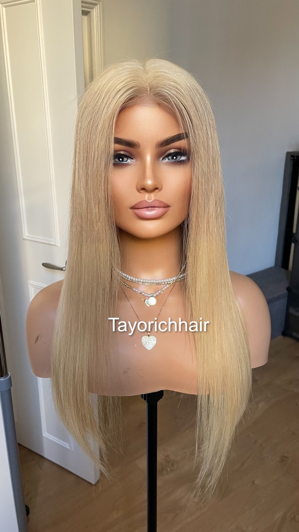 Blonde Human Hair Lace Wig/ Blonde Real Hair Wig In 20 Inches/ Blonde Staight Hair Wig By Tayorichhair/13x6 Lace Small Cap Size Wig
