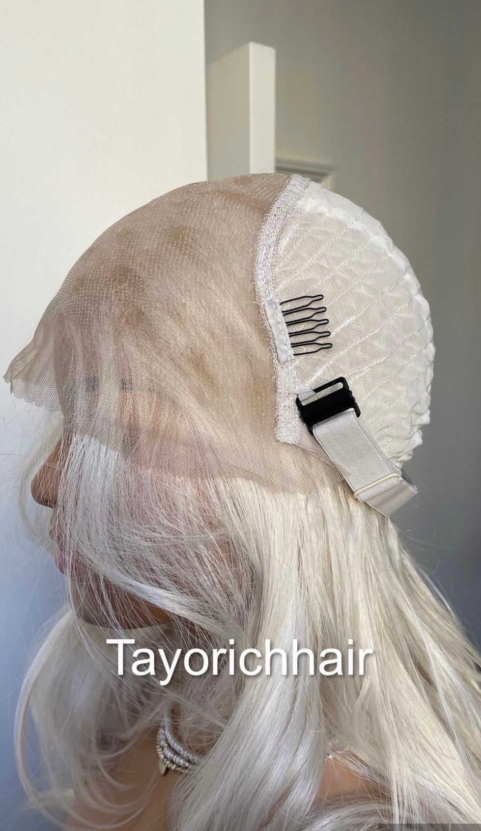Tayorichhair Premium 16" Heat-Safe Synthetic Hair Wig – Platinum Blonde with Mild Lowlights, Pre-Plucked 13x6 Deep Lace Front (Free Parting)