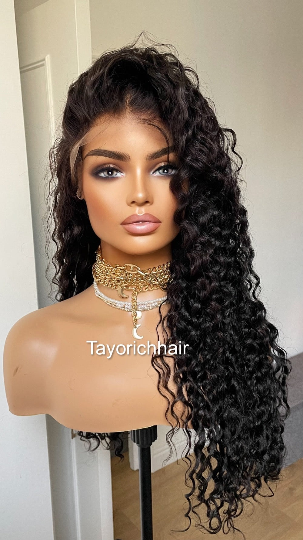 Black Curly Lace Front Human Hair Wig/ Long Curly Long 24 Inches Lace Wig For Daily wear/ Exotic Curls 13x4 HD Lace Wig