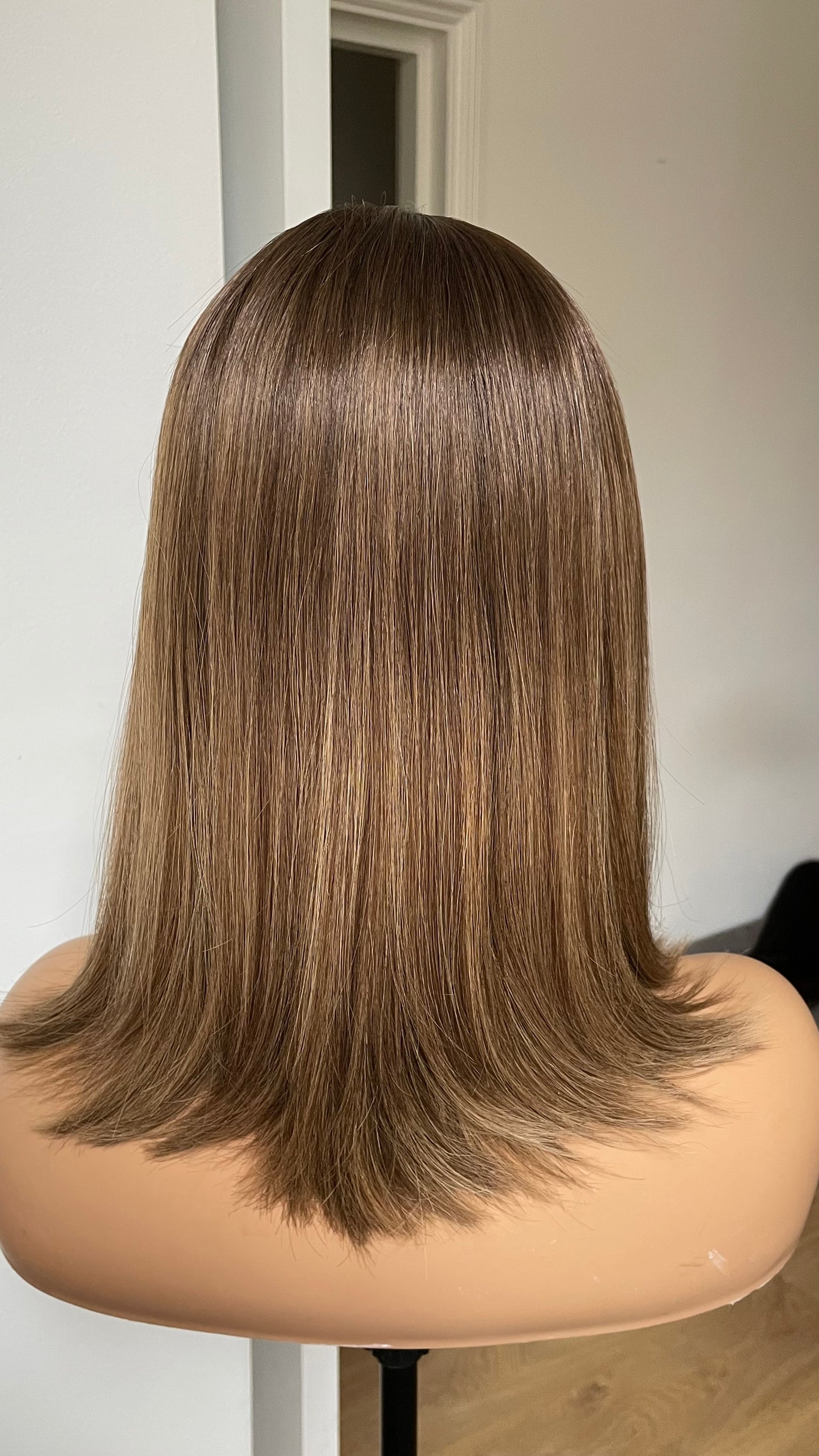 Dark Ash Brown Straight Human Hair Wig- 15 Inches Lace Top European Hair Wig- Natural Looking Luxury Wig- Small Cap Size- Tayorichhair Wigs