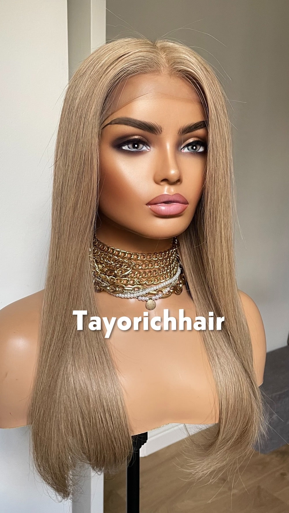 Dark Ash Blonde Human Hair Wig