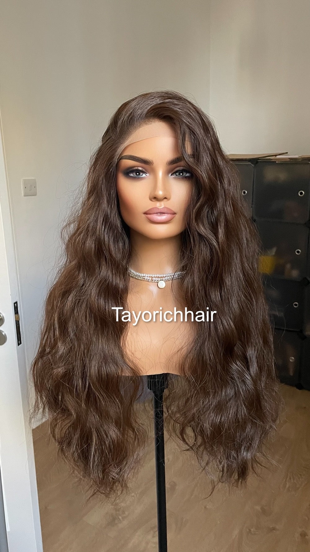 Dark Brunette Brown Lace Front Wavy Wigs For Women Natural Looking 13x3 Lace Front Wig With A Realistic Hair Line Heat Friendly Synthetic