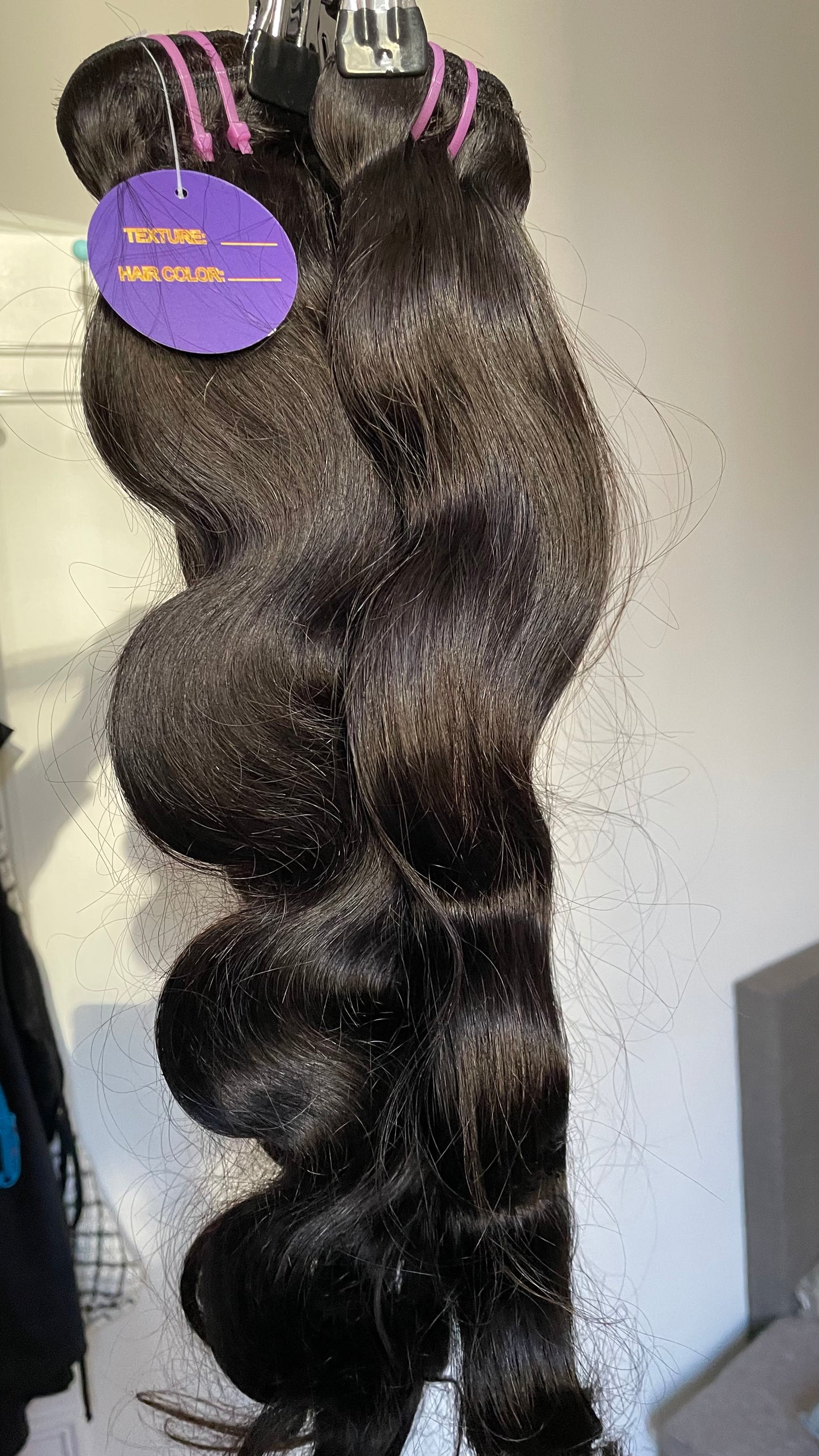 Black Weft Human Hair/ 3 Bundles 20 Inches Weft Hair Extension/ 100% Real Human Hair Bundles Extension/High Quality Black Human Hair Wefts