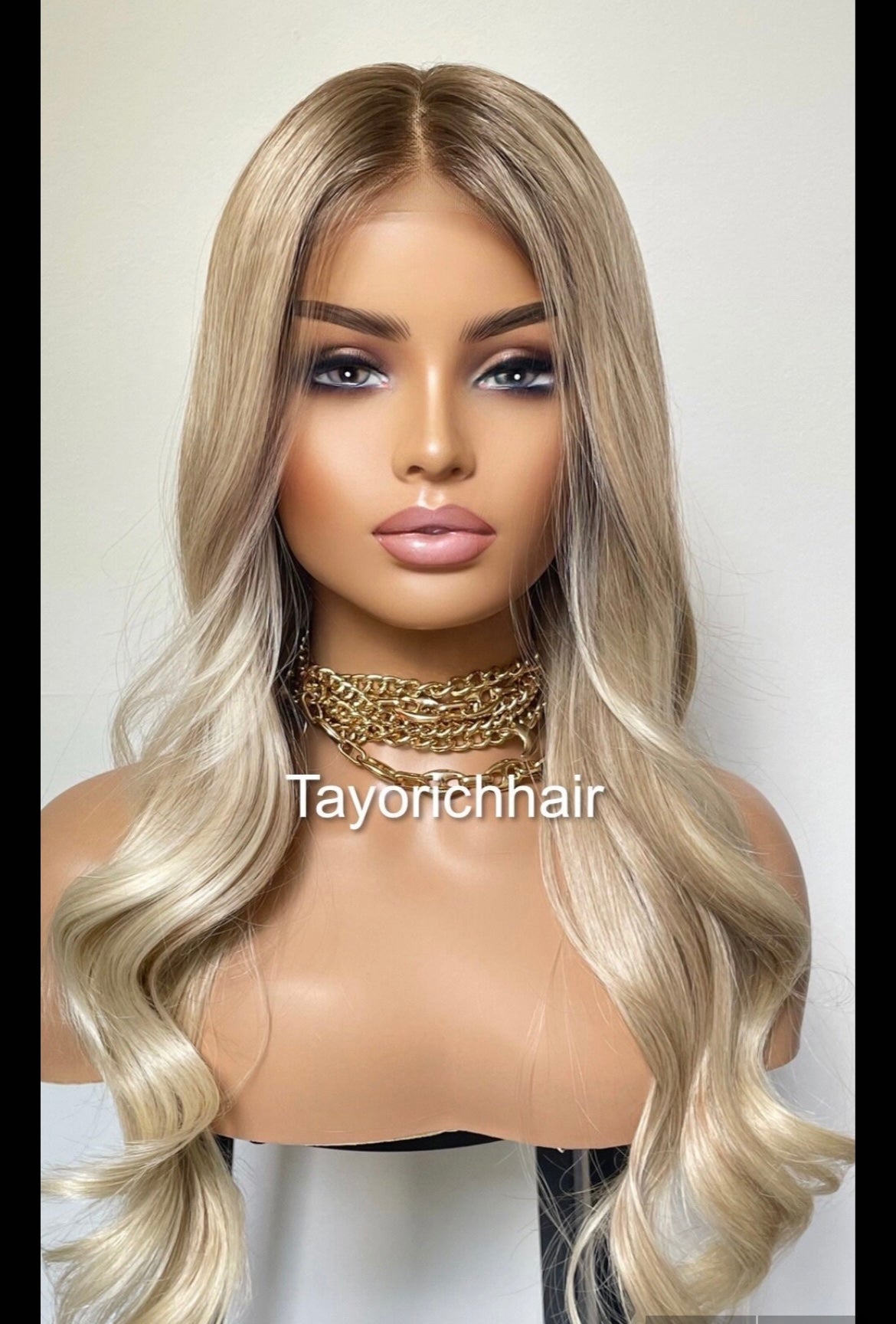 Face Framing Money Piece Rooted Light Warm Blonde Wig By Tayorichhair London