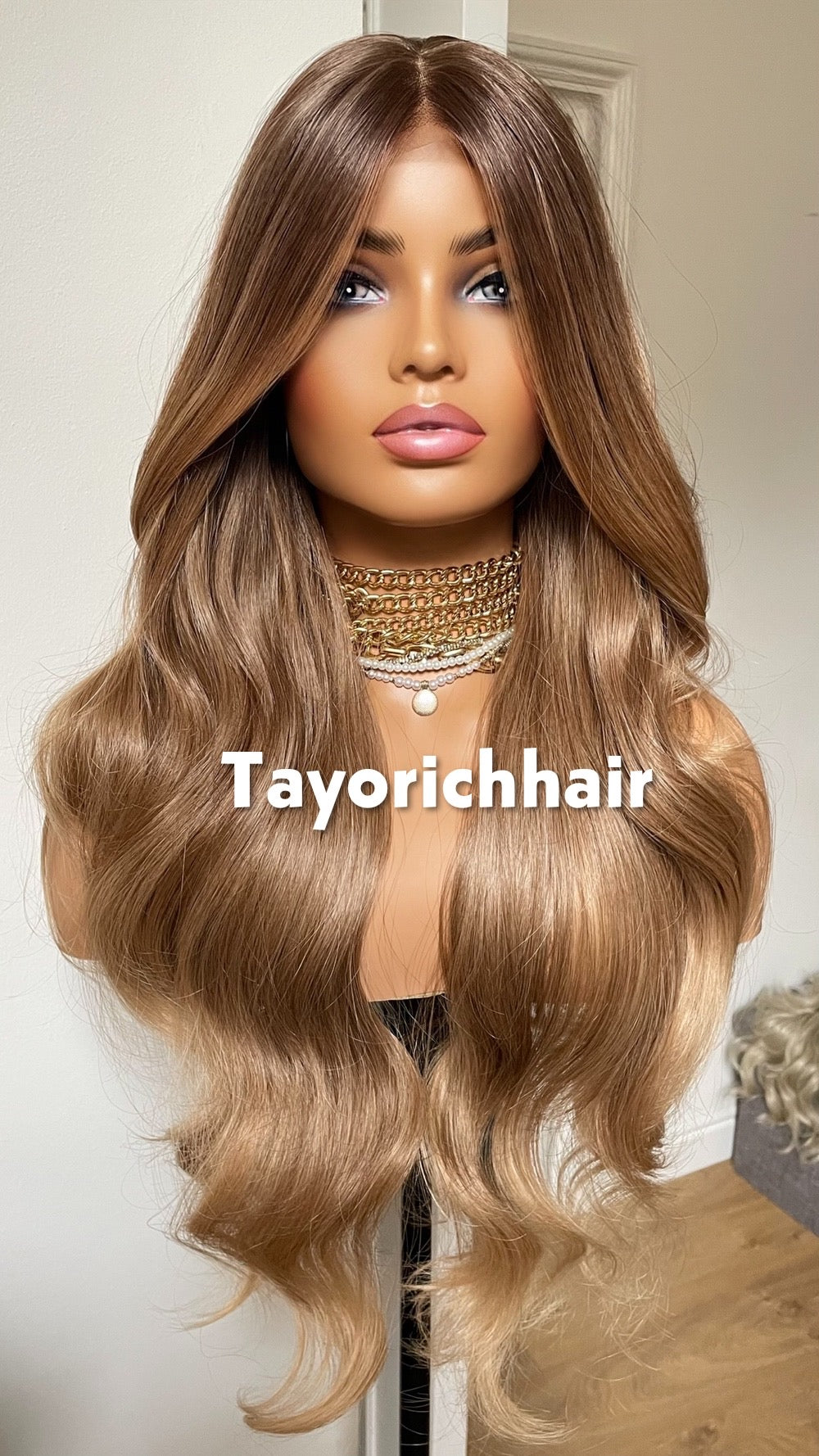 Honey Caramel Blonde Mix Synthetic Lace Frontal Wig