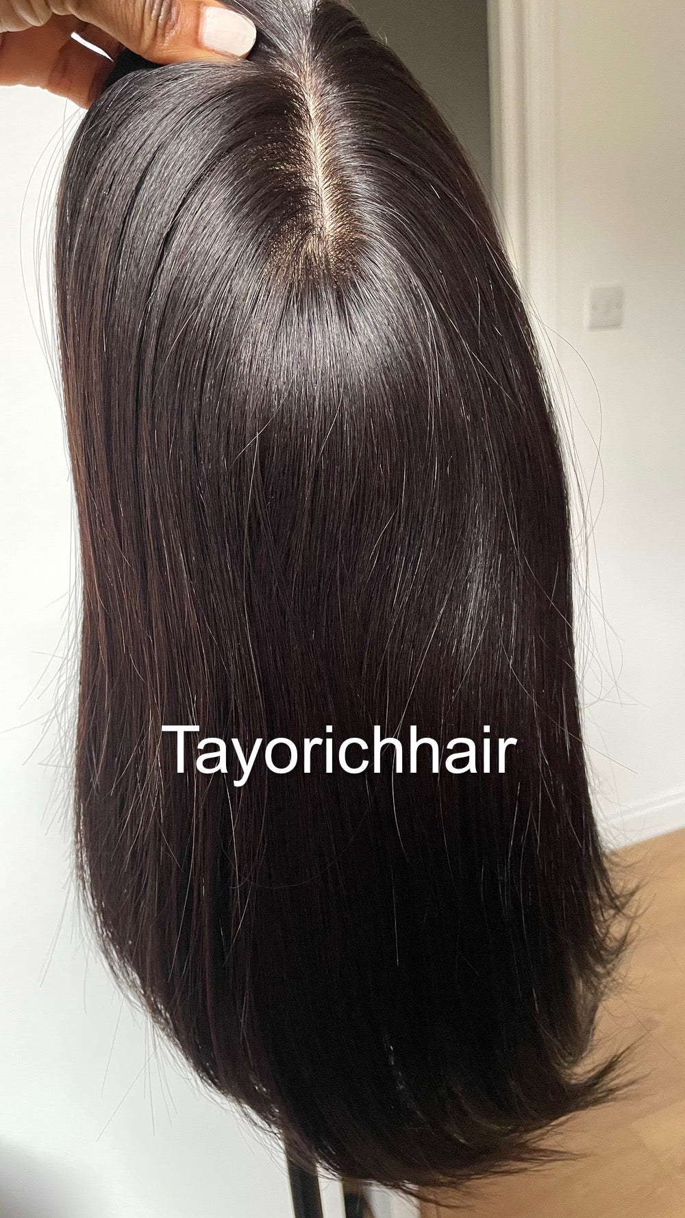 Natural Soft Black Silk Hair Topper Colour 1b/ Silk Base Scalp Like Tooper/ 5.5X6•14 Inches European Straight Human Hair Topper For Thinning Hair