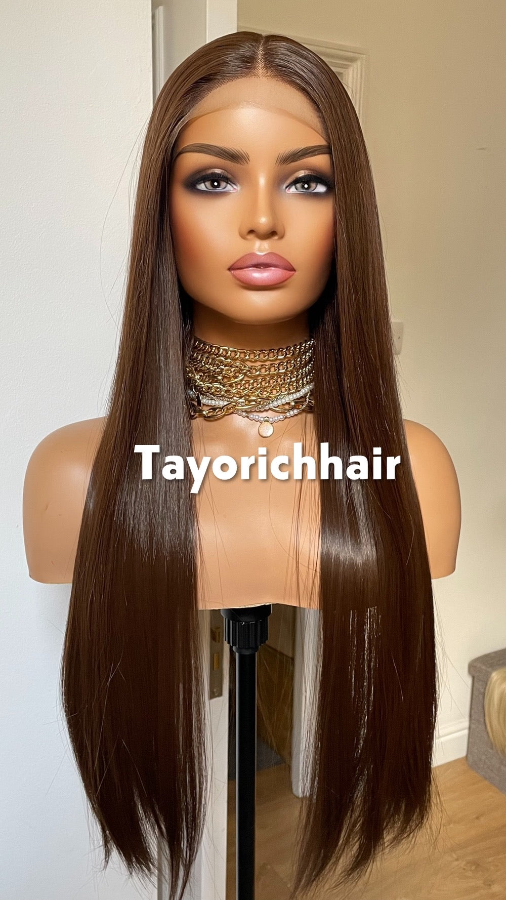 Dark Brown 24 Inches Lace Frontal Wig