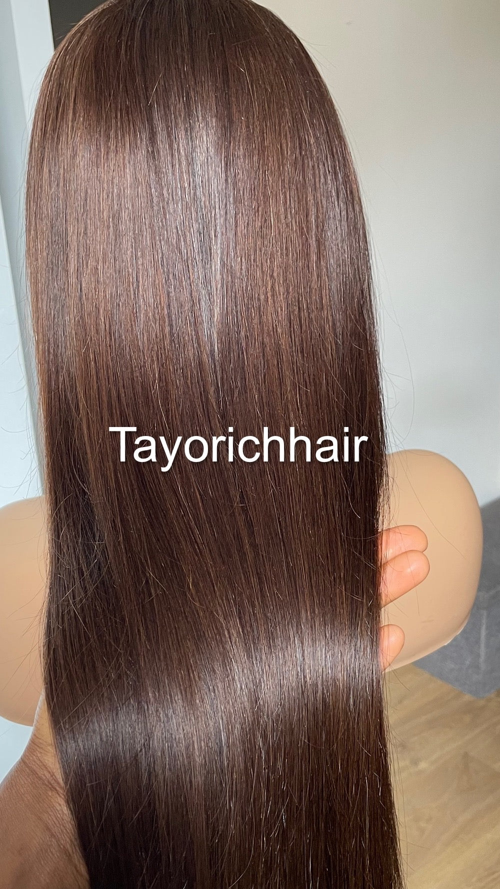 Low Density Brown Human Hair Lace Frontal Wig/13 By 4 HD Lace Frontal Dark Brown 24 Inches Straight Hair/Human Hair Wigs By Tayorichhair