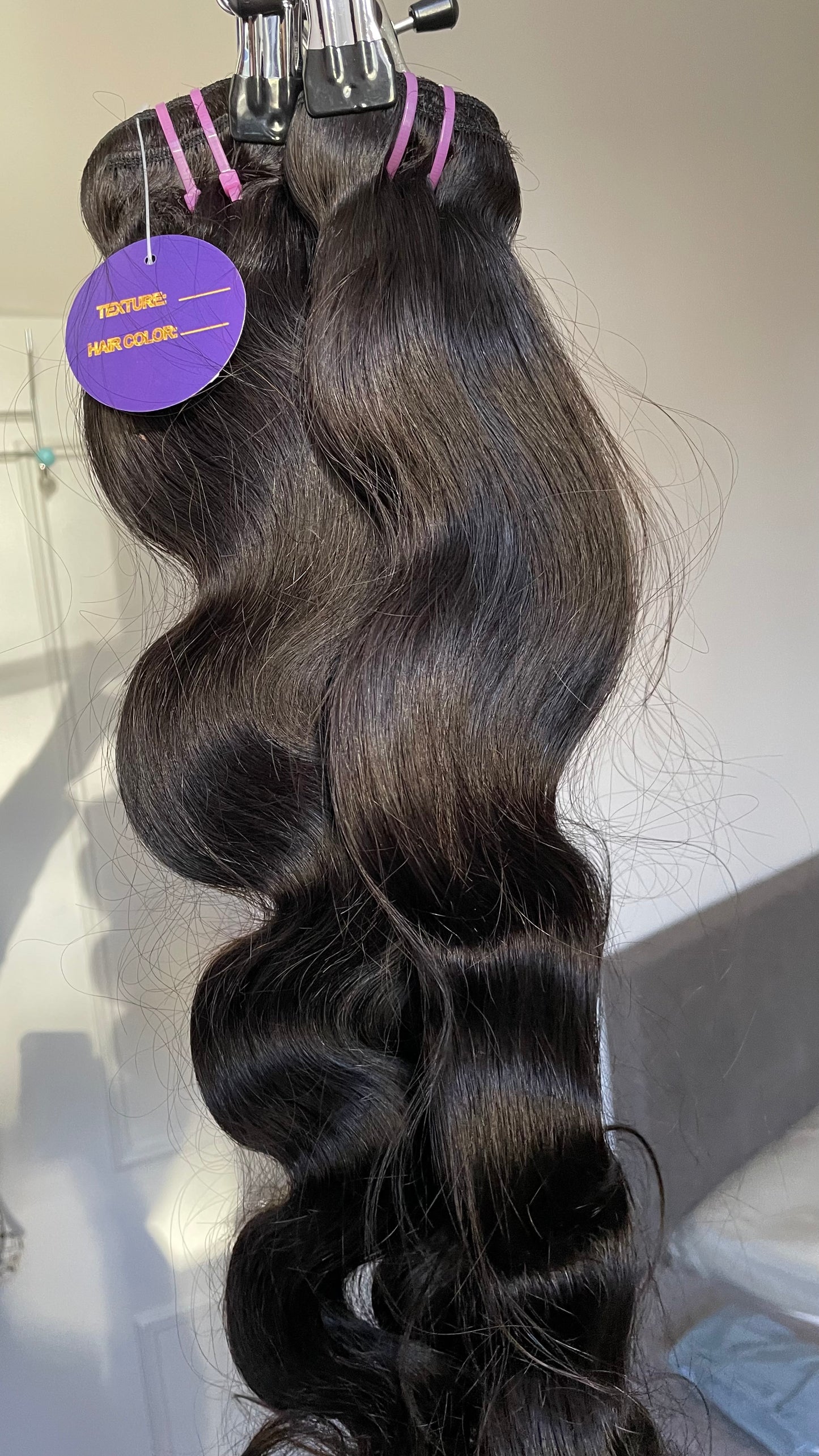 Black Weft Human Hair/ 3 Bundles 20 Inches Weft Hair Extension/ 100% Real Human Hair Bundles Extension/High Quality Black Human Hair Wefts