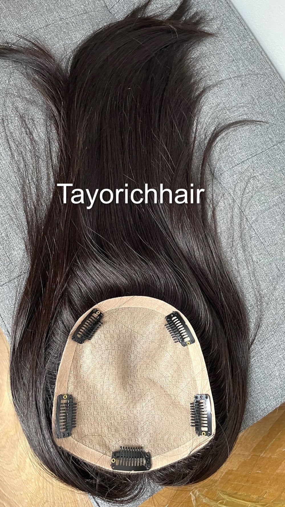 Natural Soft Black Silk Hair Topper Colour 1b/ Silk Base Scalp Like Tooper/ 5.5X6•14 Inches European Straight Human Hair Topper For Thinning Hair