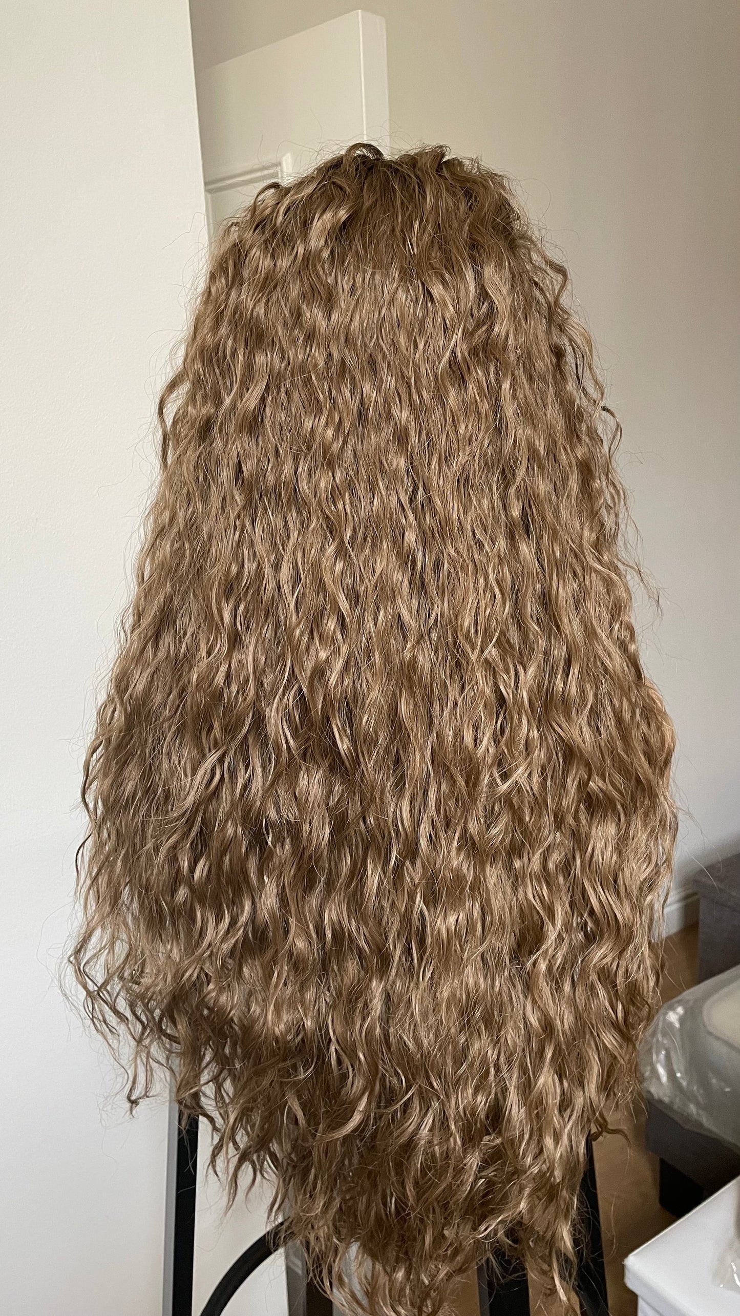 Dark Ash Curly Synthetic Wig For Small Extra Small Head Size