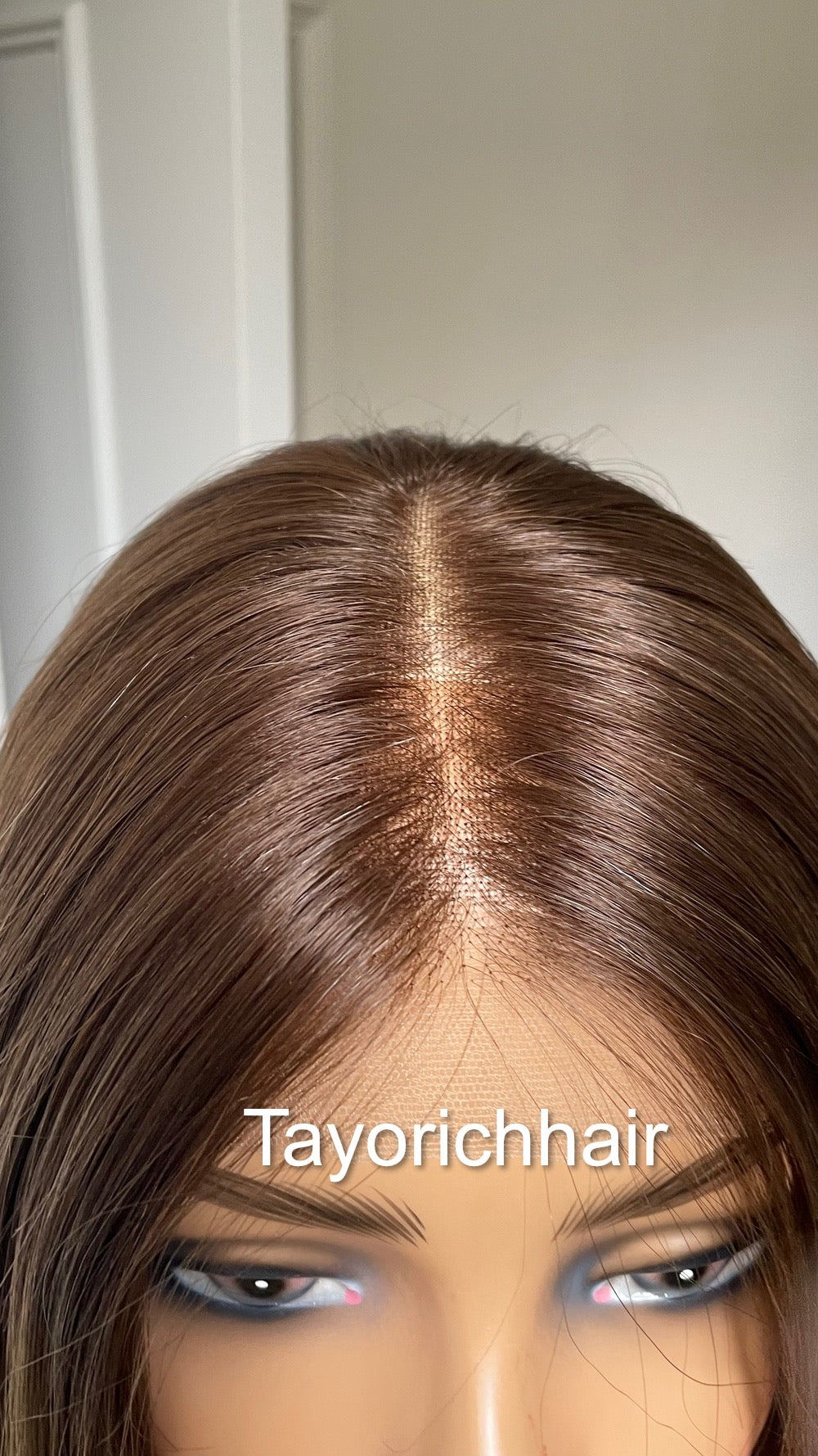 Dark Ash Brown Straight Human Hair Wig- 15 Inches Lace Top European Hair Wig- Natural Looking Luxury Wig- Small Cap Size- Tayorichhair Wigs
