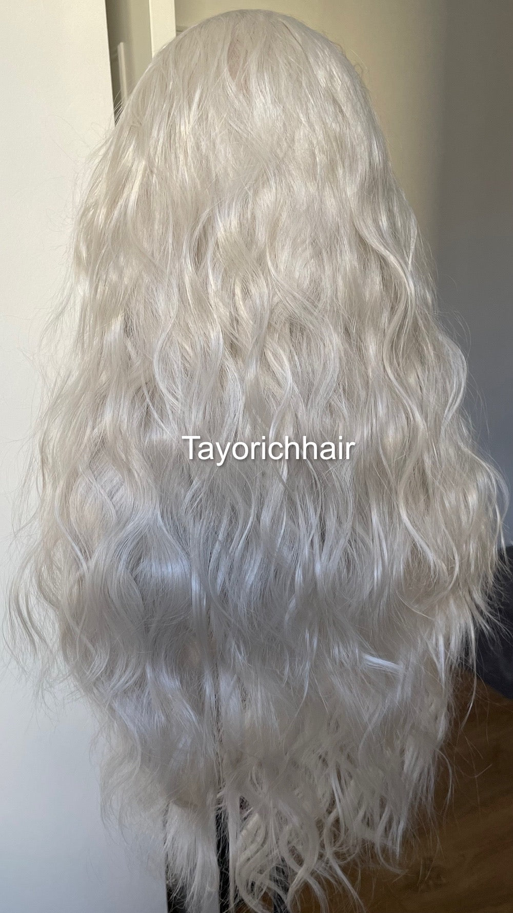 13 By 6 White Blonde Lace Frontal Wig/Loose Waves Hair/Heat Safe Synthetic Wig For Women/Free Part Wig With Free Part/Pre Plucked Hairline