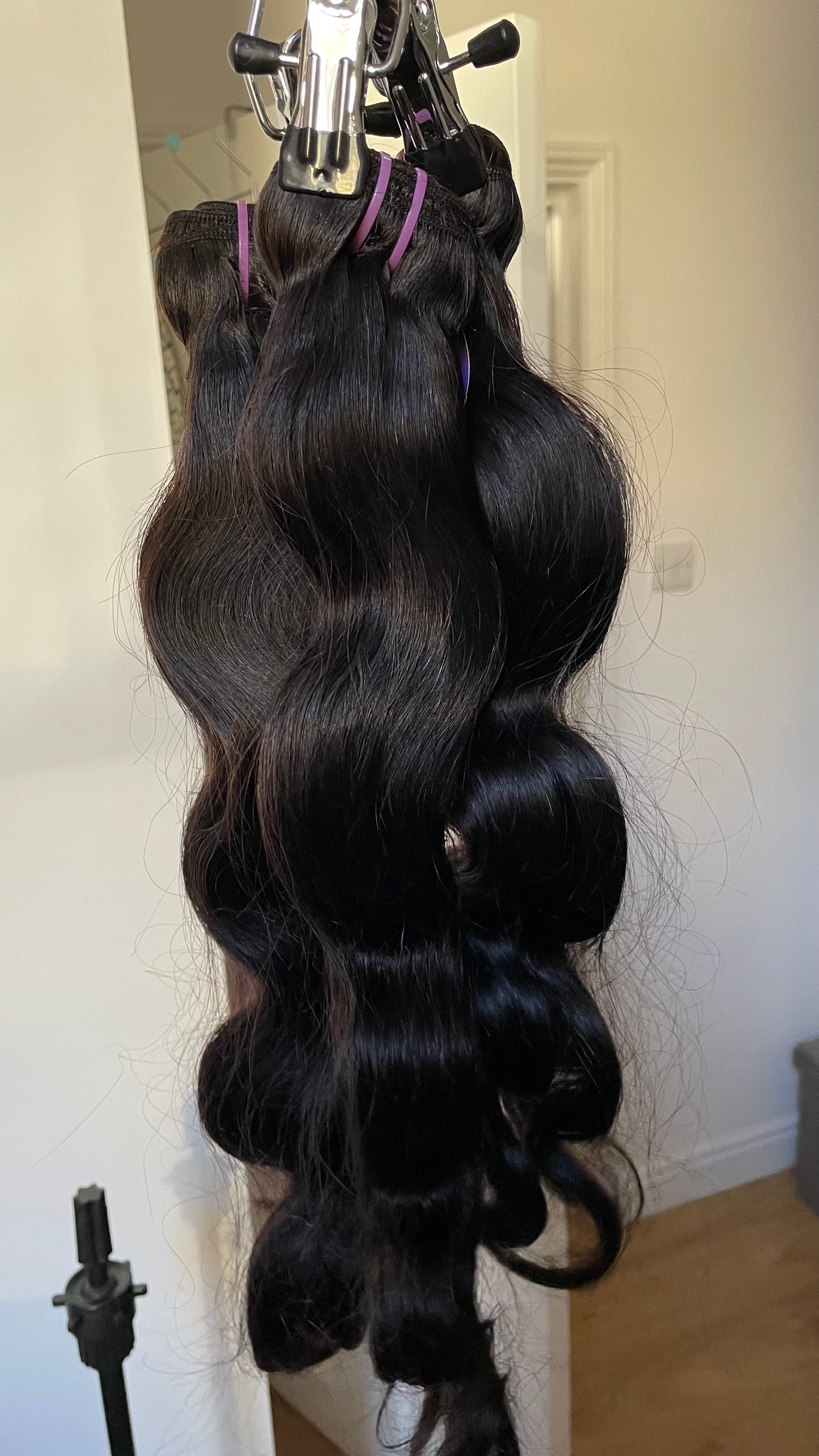 Black Weft Human Hair/ 3 Bundles 20 Inches Weft Hair Extension/ 100% Real Human Hair Bundles Extension/High Quality Black Human Hair Wefts