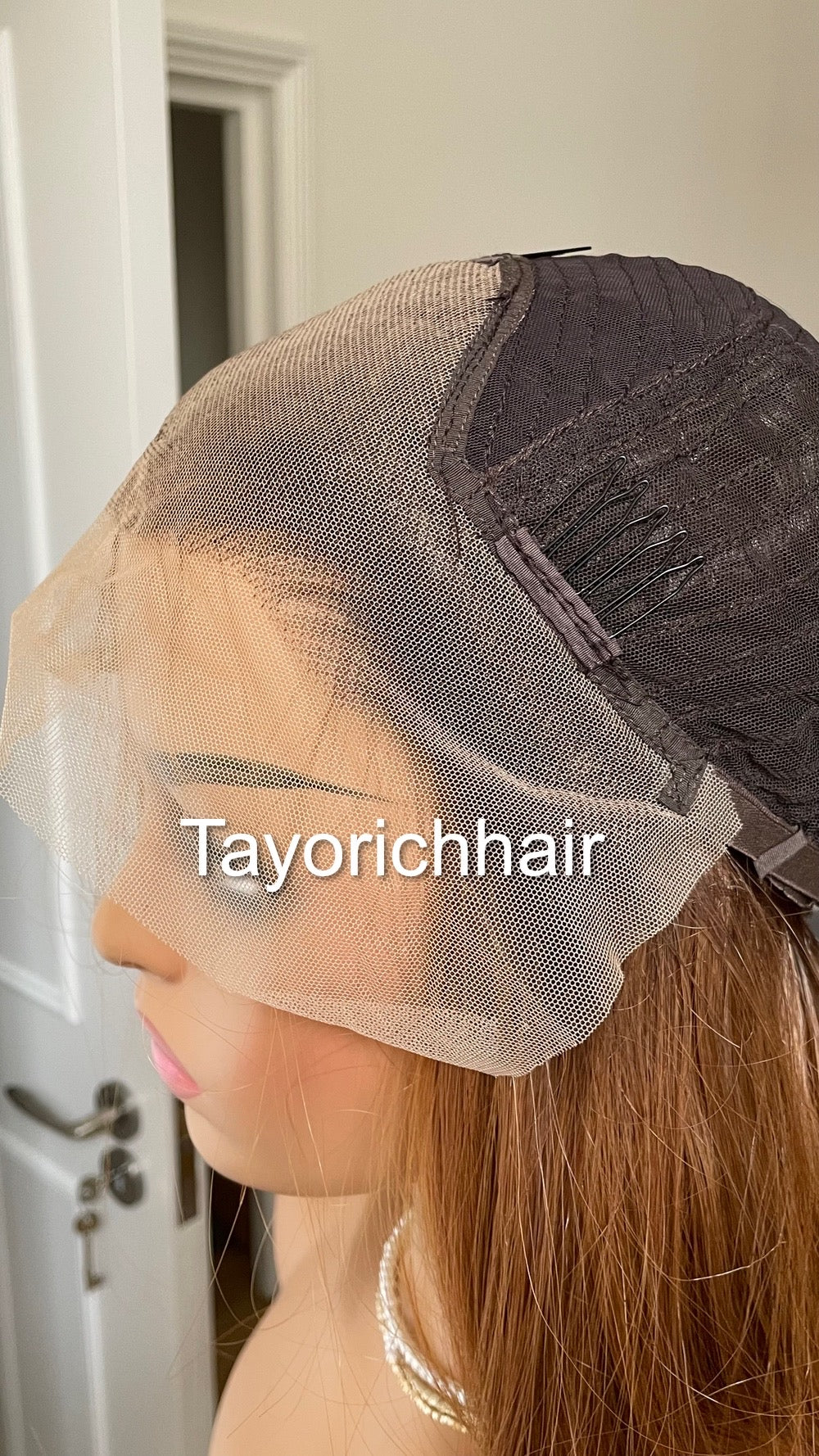 Ginger Red Hair Lace Frontal Wig With Dark Brown Roots/Heat Friendly Synthetic Wig By Tayorichhair