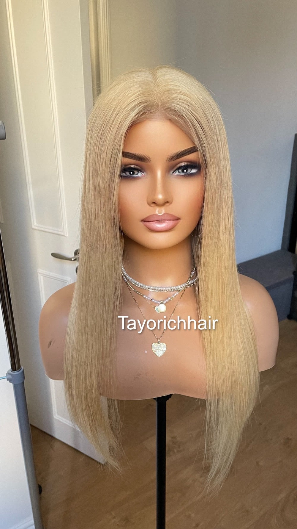 Blonde Human Hair Lace Wig/ Blonde Real Hair Wig In 20 Inches/ Blonde Staight Hair Wig By Tayorichhair/13x6 Lace Small Cap Size Wig