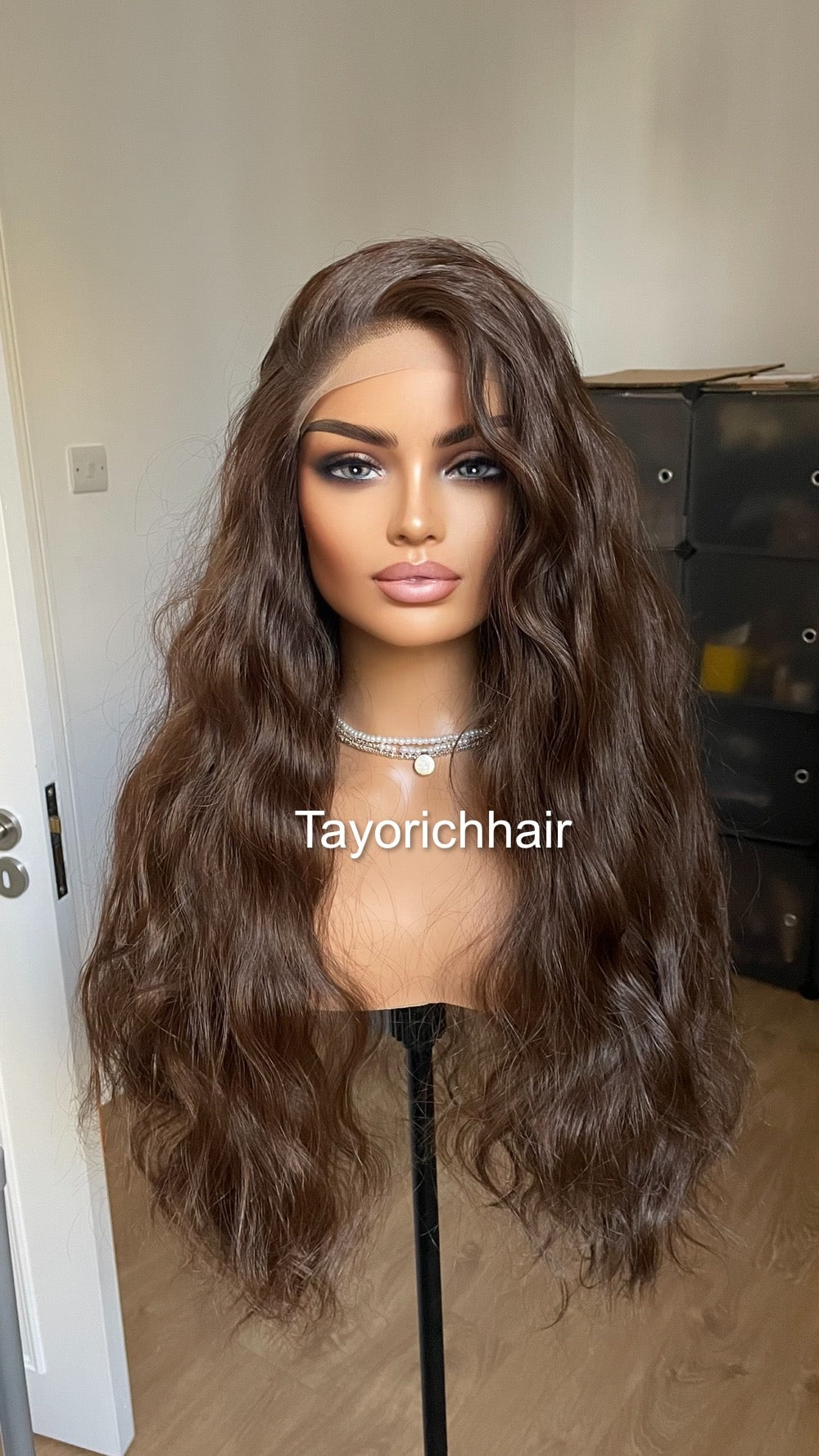 Dark Brunette Brown Lace Front Wavy Wigs For Women Natural Looking 13x3 Lace Front Wig With A Realistic Hair Line Heat Friendly Synthetic