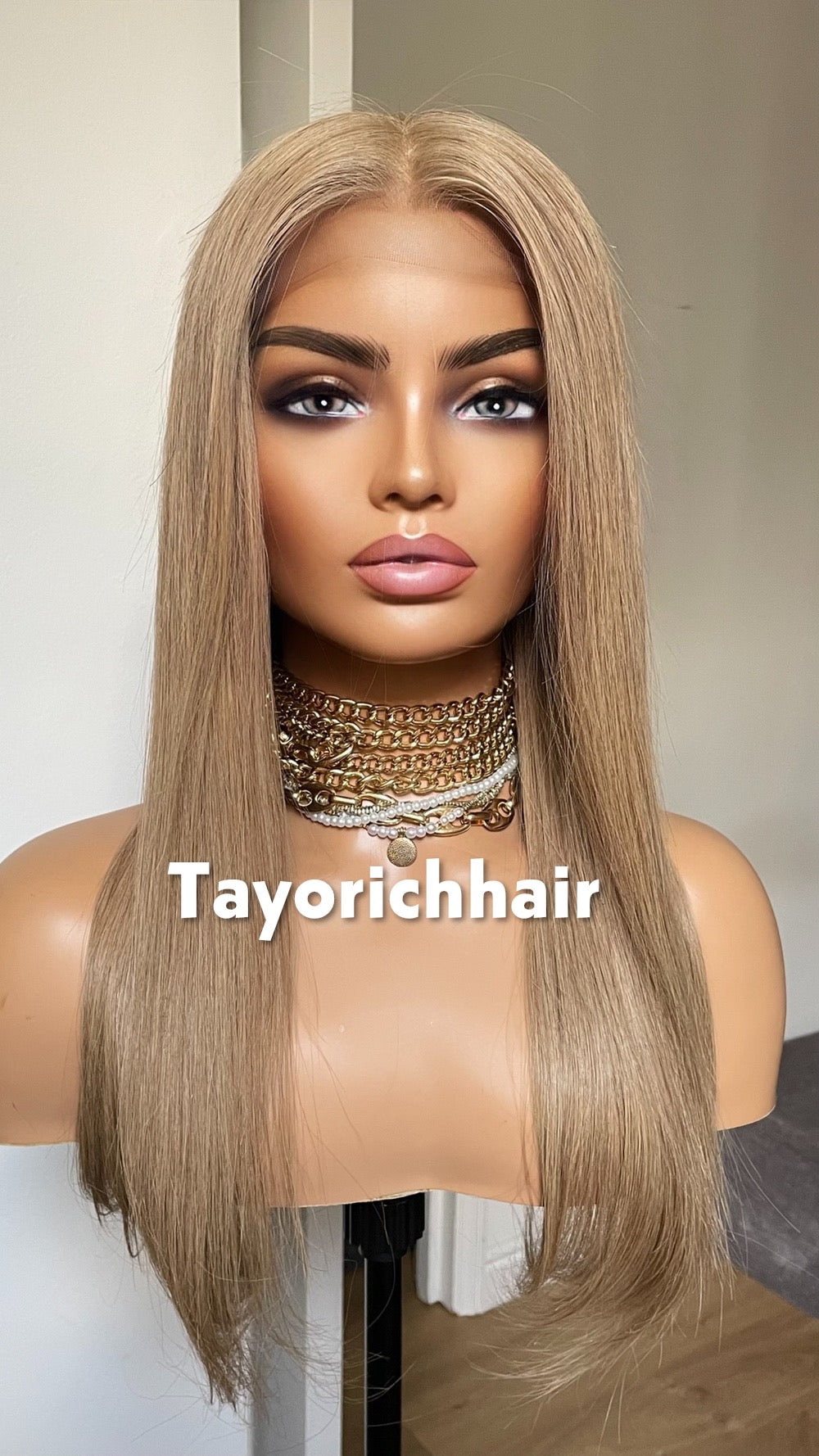 Dark Ash Blonde Human Hair Wig
