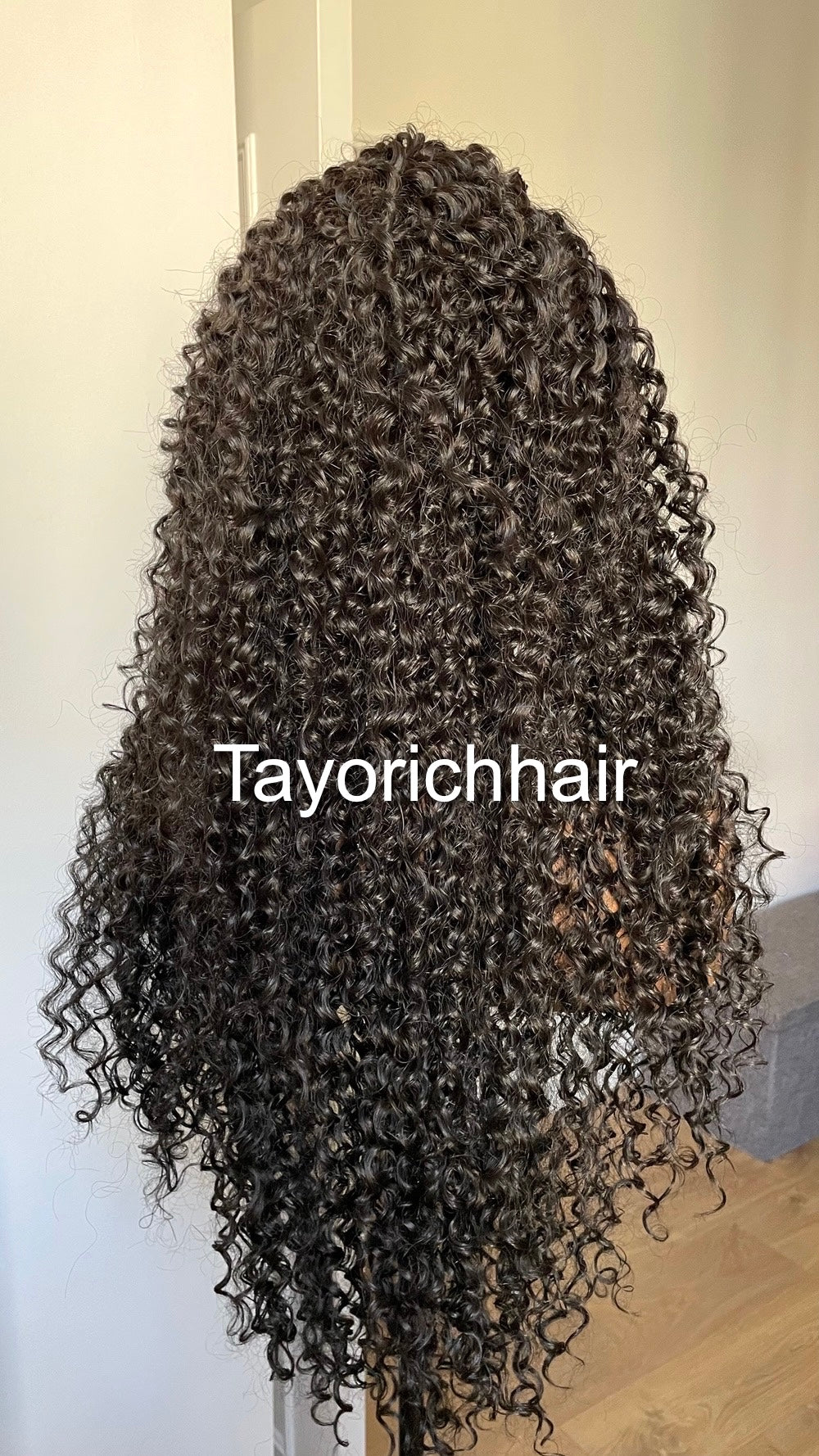Black Deep Spiral Curls Lace Frontal Wig/Heat Friendly Synthetic Wig With Free Part/Black Exotic Curly Hair Wig For Women/Tayorichhair Wigs