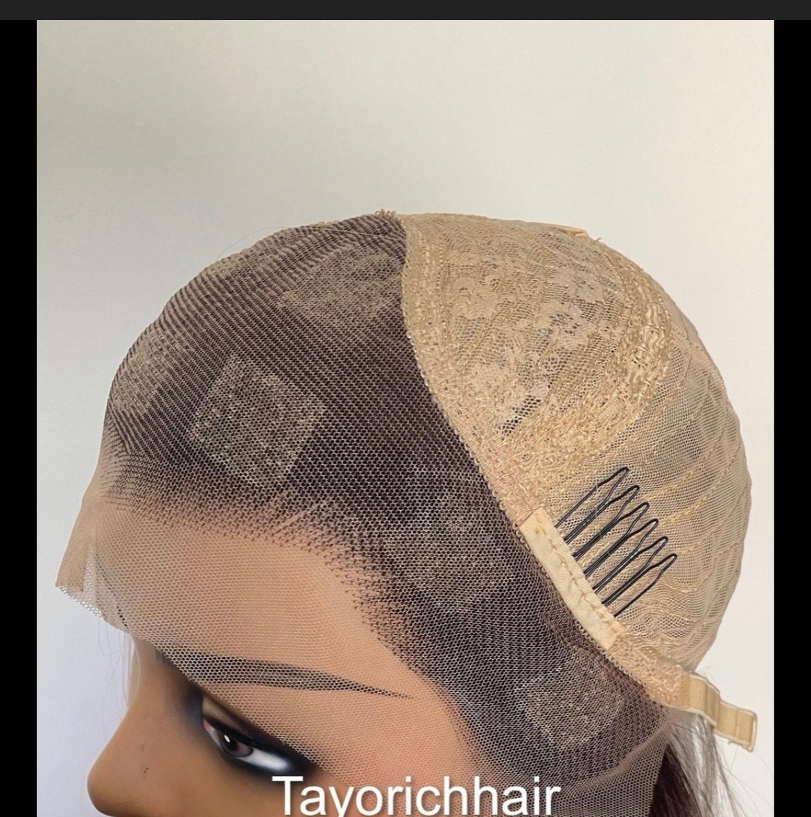 Dark Brown Straight Synthetic Lace Front Wig With Blonde Highlights