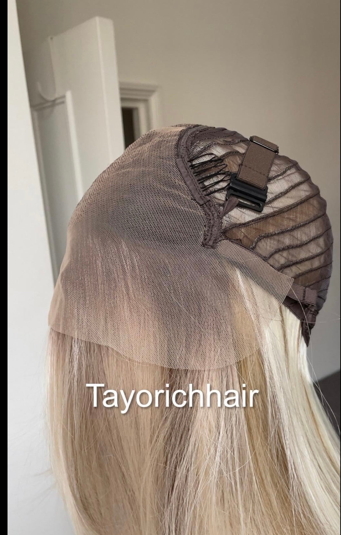 Mixed Blonde Short Wig With Dark Roots/13 By 6 Lace Frontal Wig/Heat Friendly Synthetic Straight Hair Wig In 16 Inches/Tayorichhair Wigs