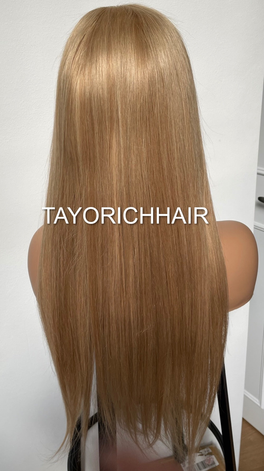 Warm Blonde Long Straight Real Hair Lace Front Wig 24 Inches/13x6 Swiss Lace/Low Density Blonde Real Hair Wig For Women