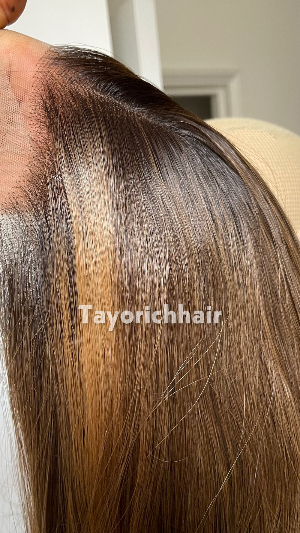 Mixed Caramel Brown Heat Safe Synthetic Lace Front Wig | 20” Wavy Wig | 13x4 Transparent Lace | Middle Part | Tayorichhair