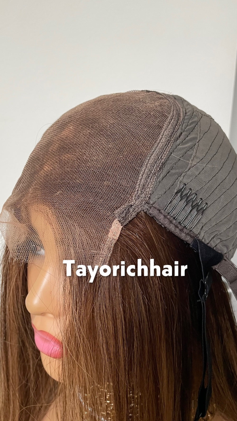 Blonde And Brown Human Hair Wig With 5x5 HD U-Part Lace- 18 Inches Straight Wig- Medium Cap Size- Beginner Friendly Human Hair Wigs For Women-Tayorichhair Wigs