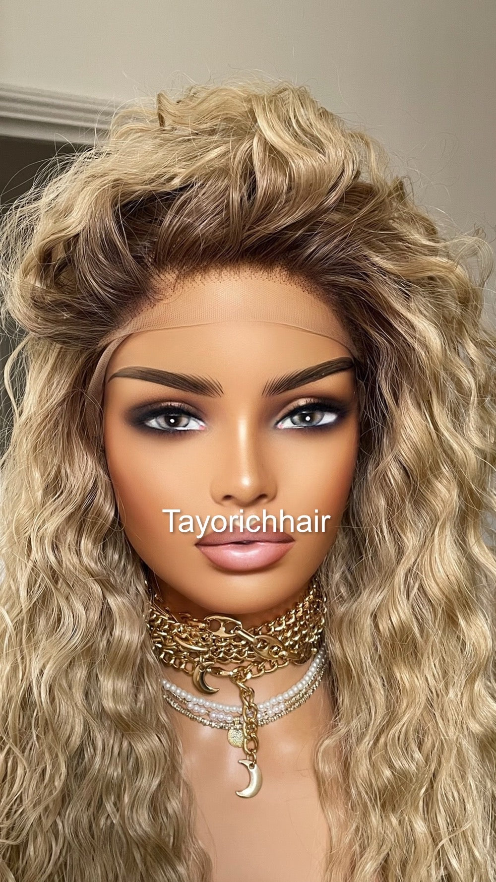 Rooted Curly Lace Wig In Small Cap Size And Free Part