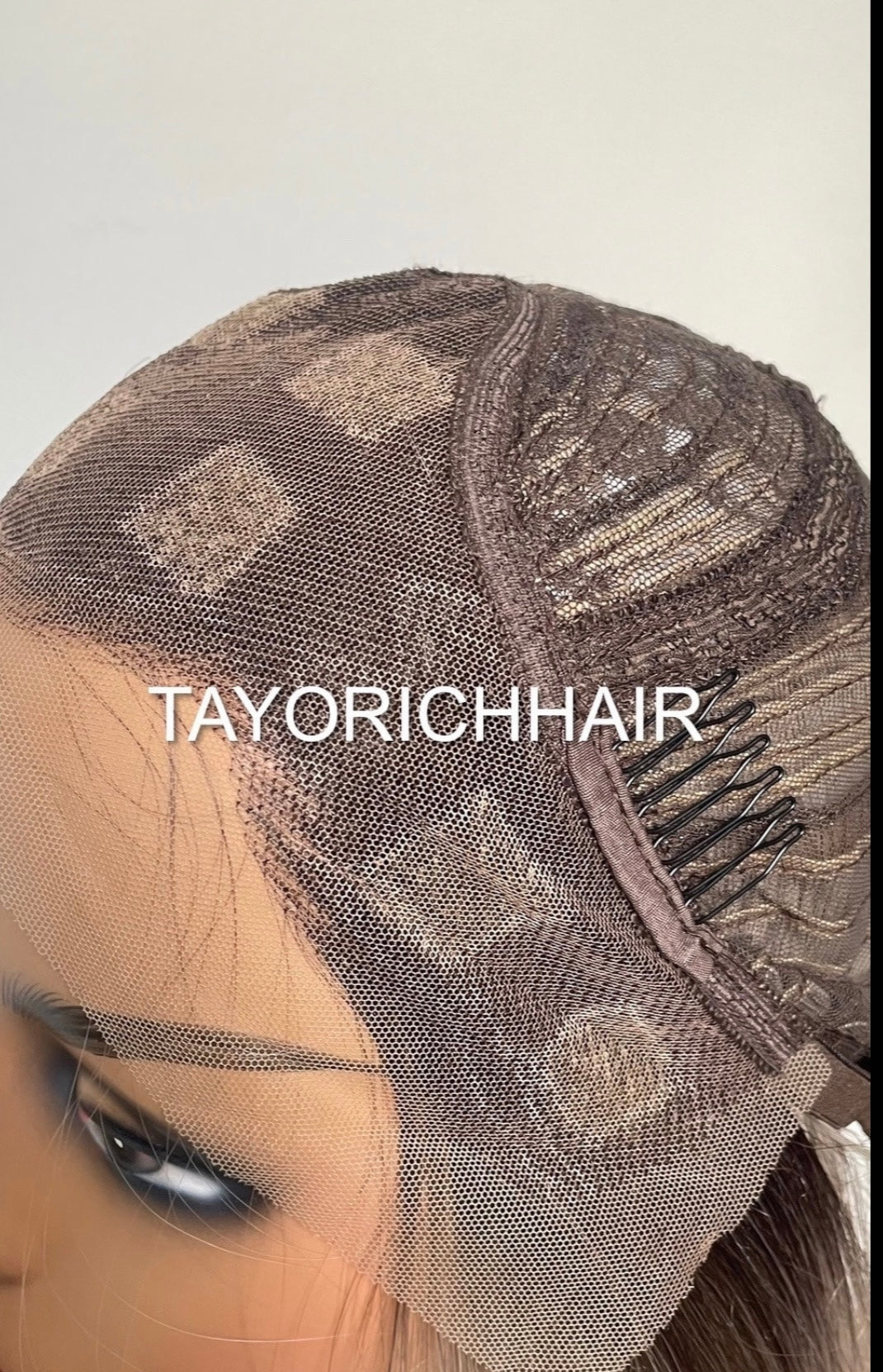 Balayage Ombré Lace Front Wig/ 13x3 Lace Front/ Ash White With Dark Brown Mixed/ Long Straigh Heat Safe Synthetic Wig/ Medium Large Cap Size