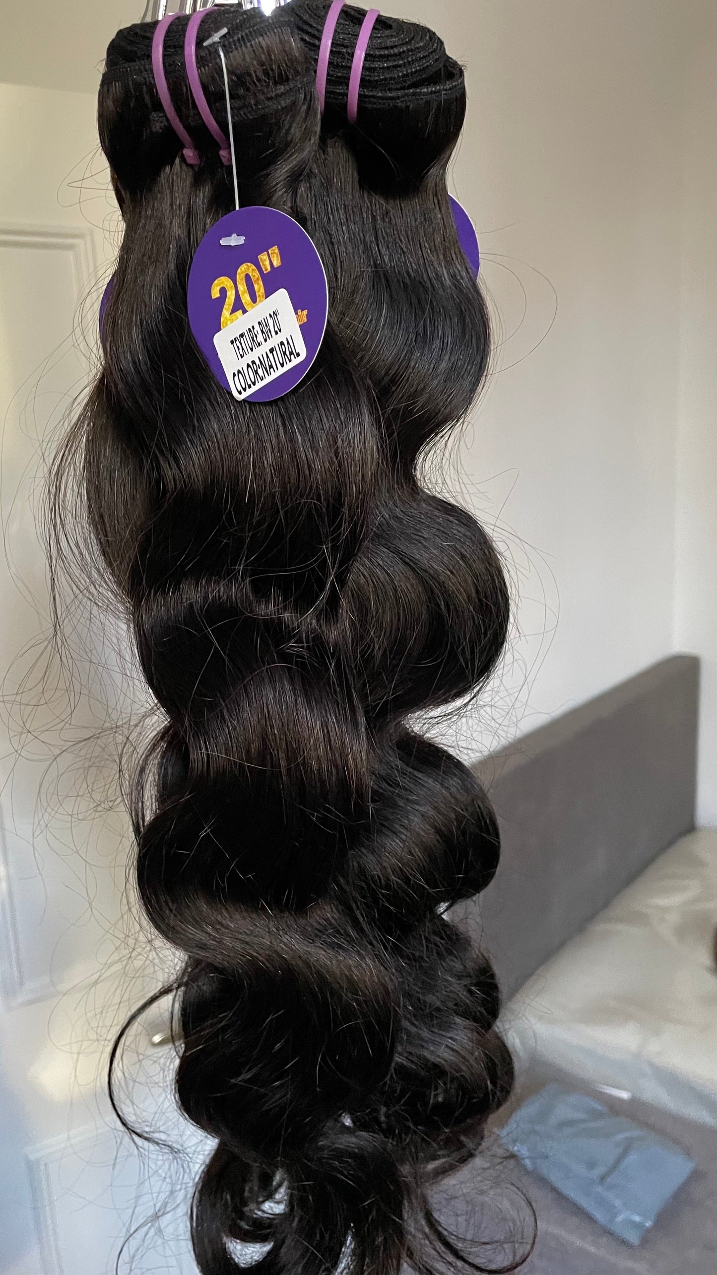 Black Weft Human Hair/ 3 Bundles 20 Inches Weft Hair Extension/ 100% Real Human Hair Bundles Extension/High Quality Black Human Hair Wefts