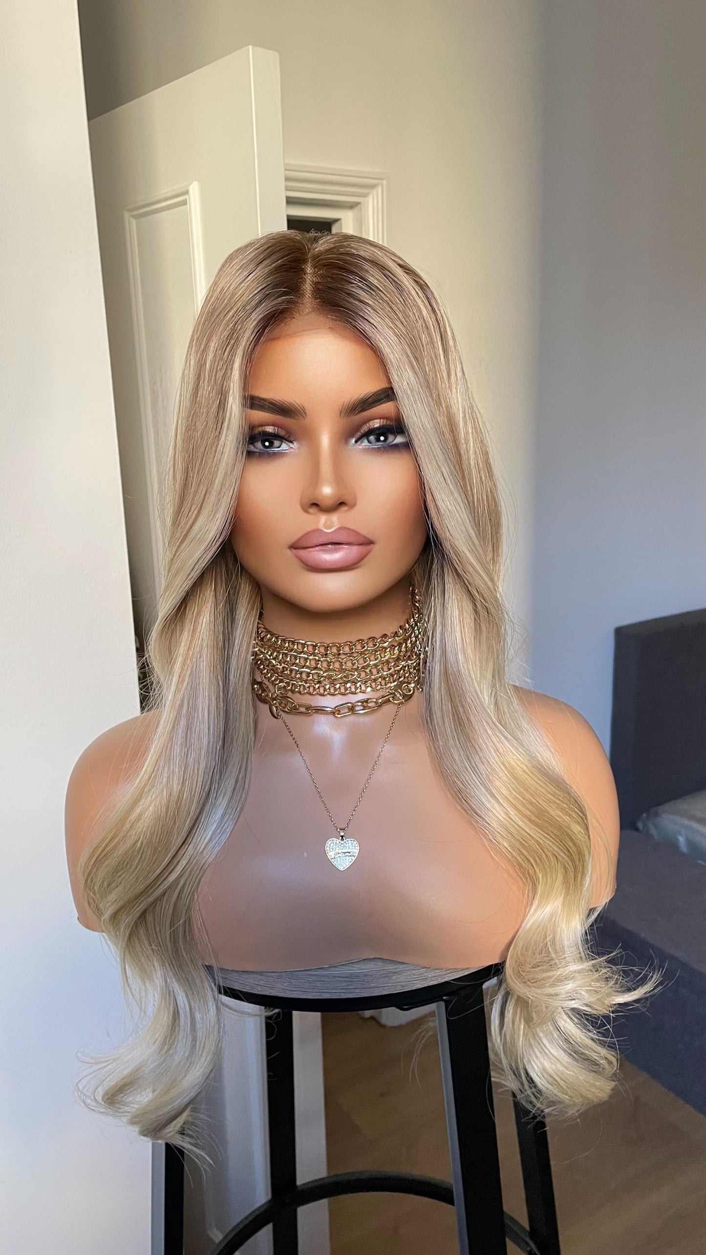 Face Framing Money Piece Rooted Light Warm Blonde Wig By Tayorichhair London