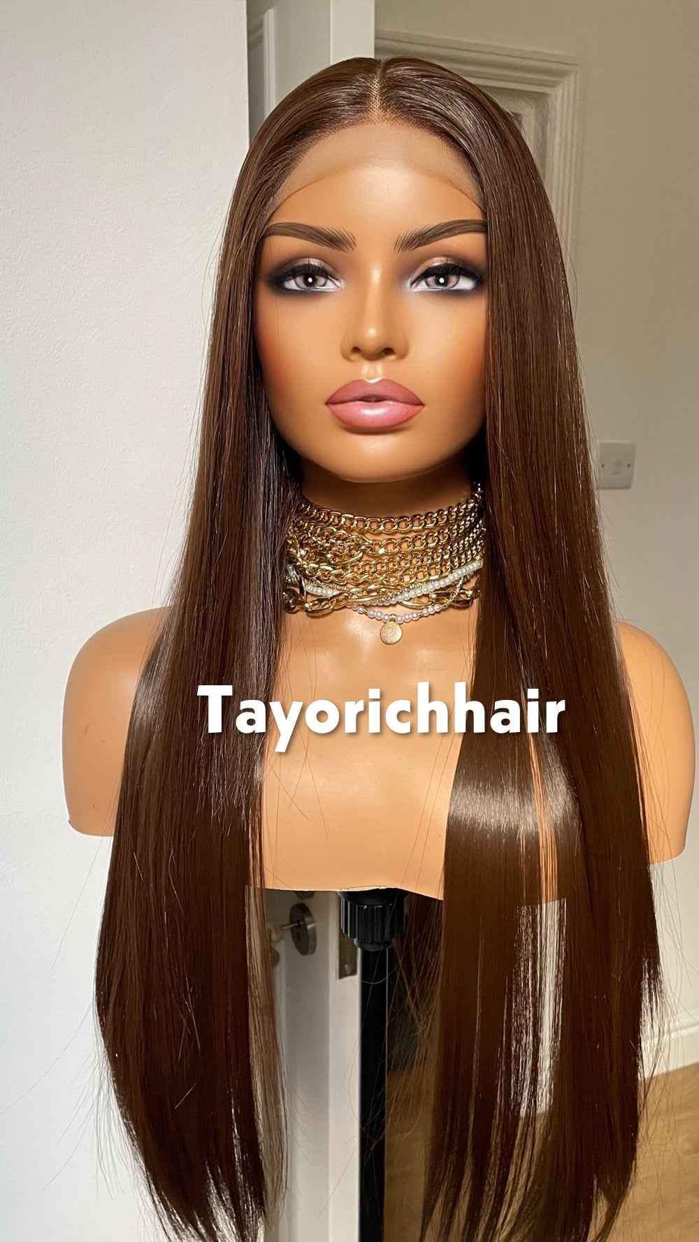 Dark Brown 24 Inches Lace Frontal Wig
