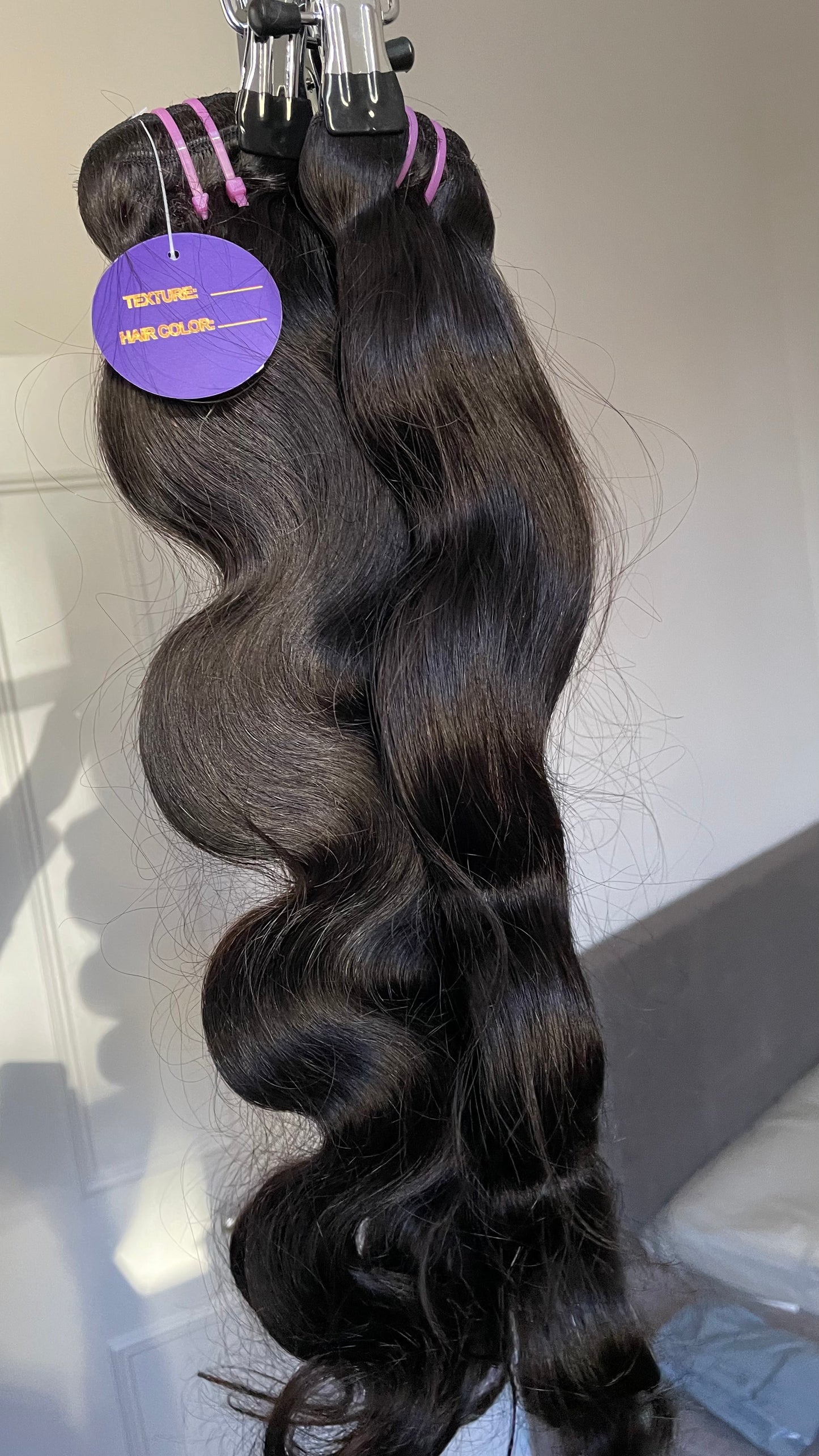 Black Weft Human Hair/ 3 Bundles 20 Inches Weft Hair Extension/ 100% Real Human Hair Bundles Extension/High Quality Black Human Hair Wefts