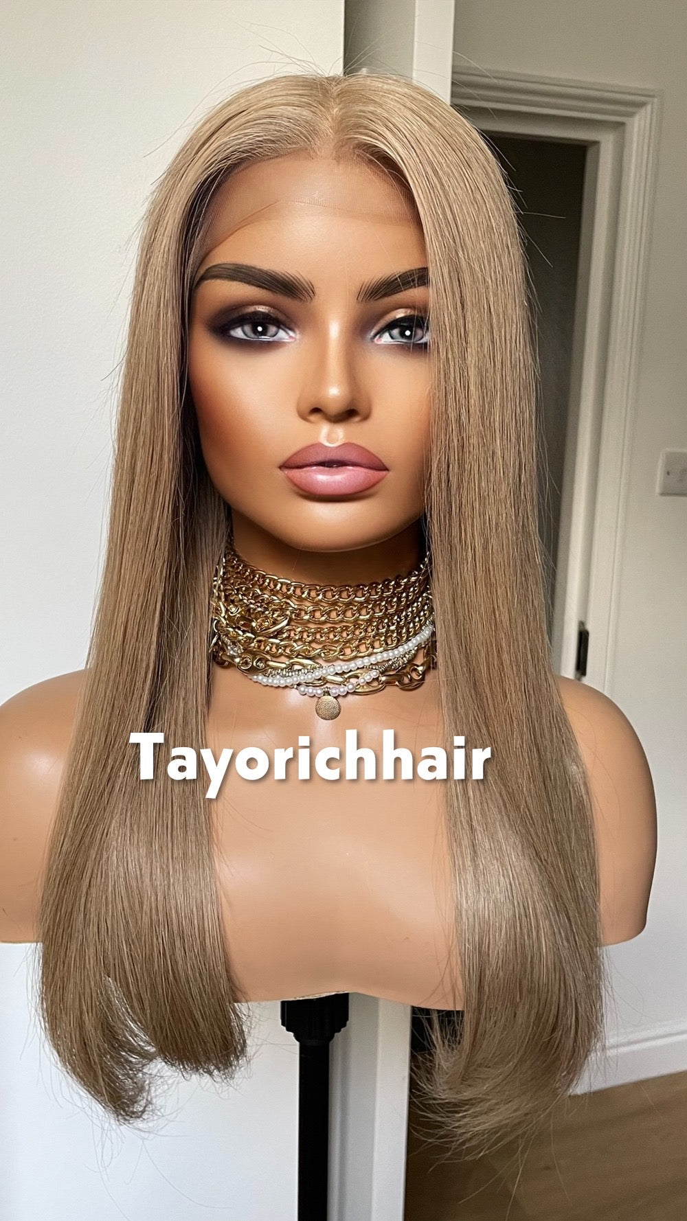 Dark Ash Blonde Human Hair Wig
