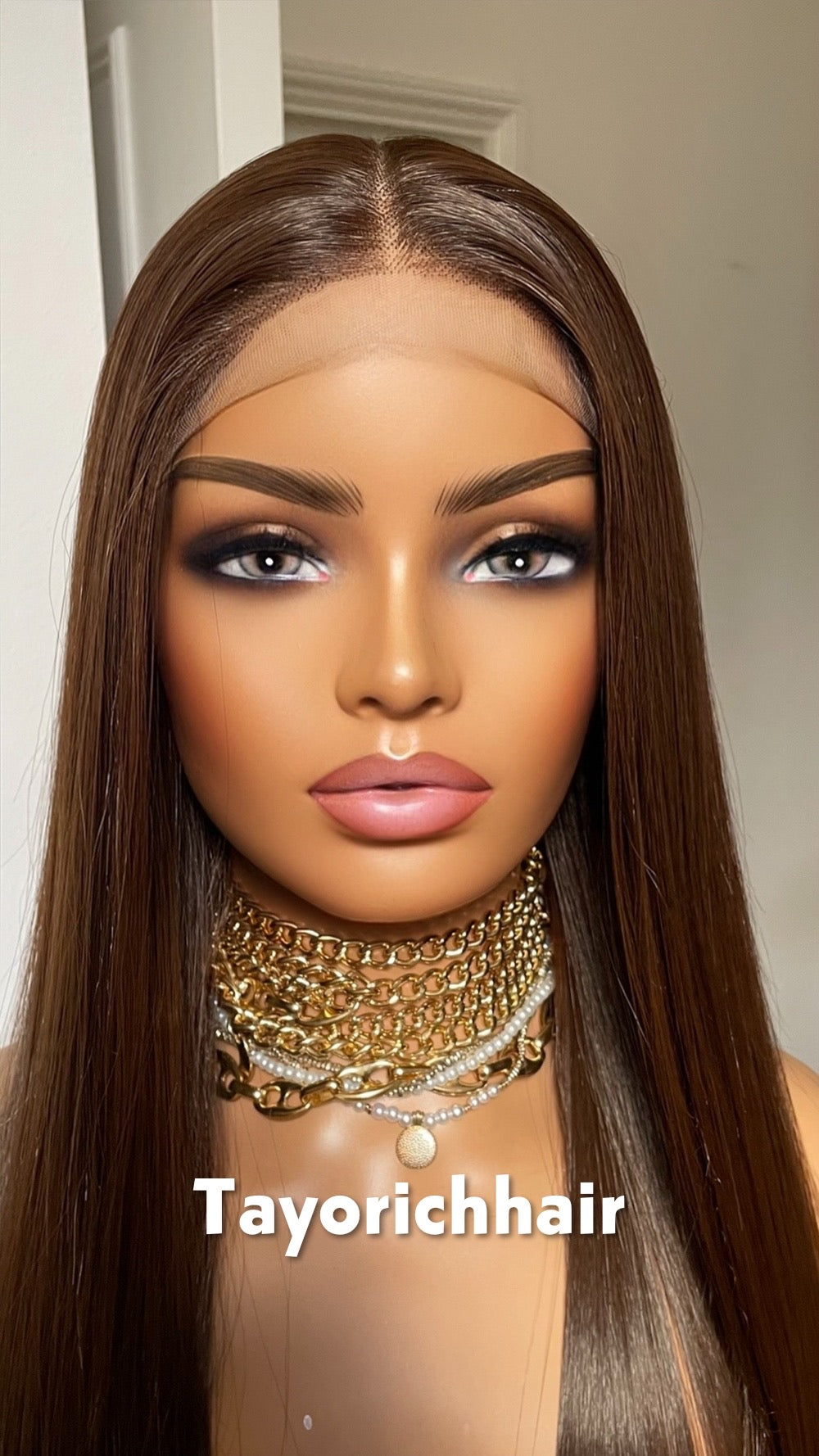 Dark Brown 24 Inches Lace Frontal Wig