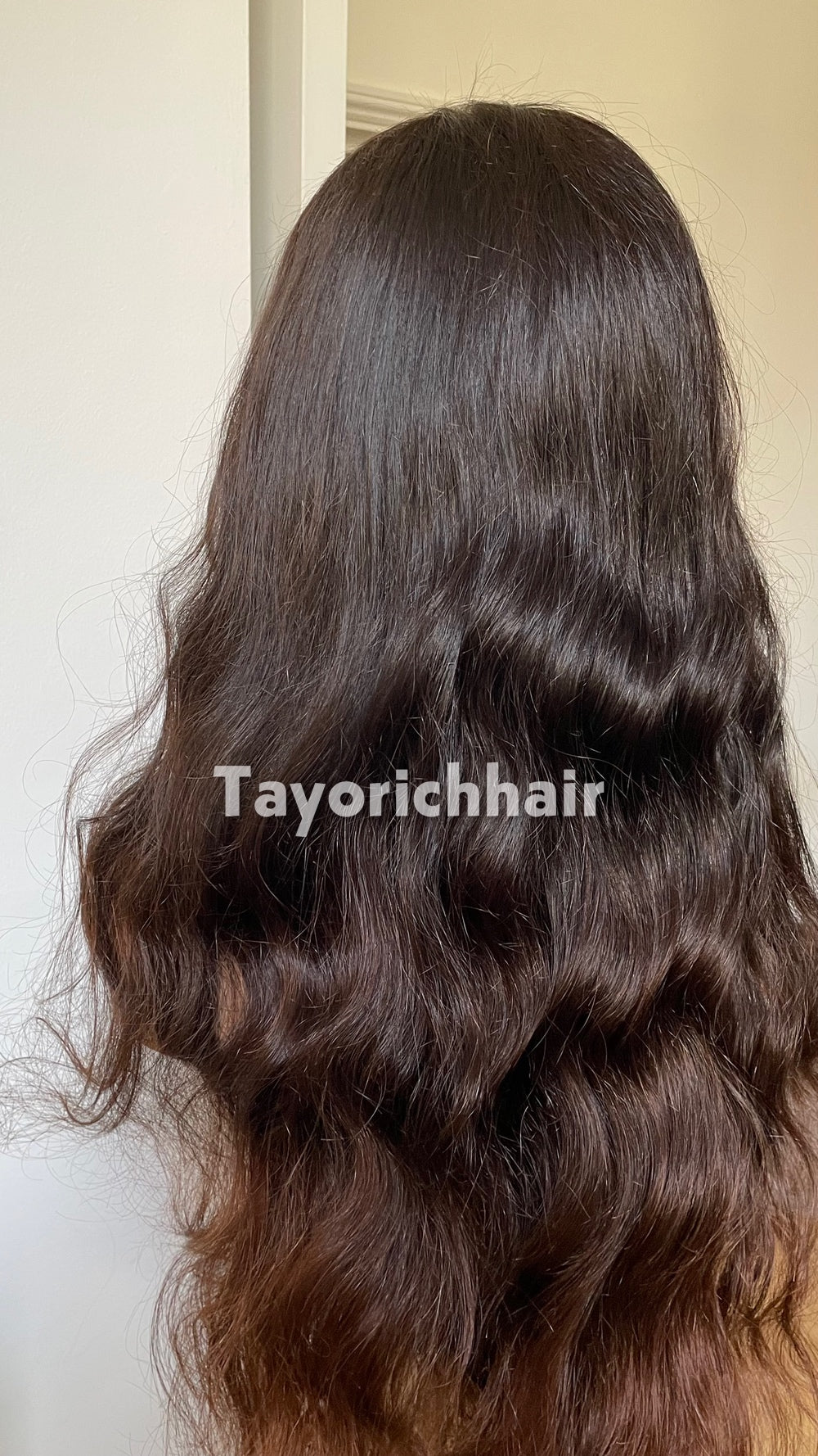 Ombre Black to Brown Human Hair Lace Front Wig | 24” Wavy HD Lace Wig | 13x4 Glueless Wig | 100% Human Hair | Tayorichhair