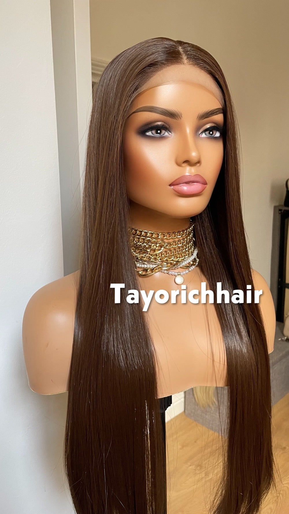 Dark Brown 24 Inches Lace Frontal Wig
