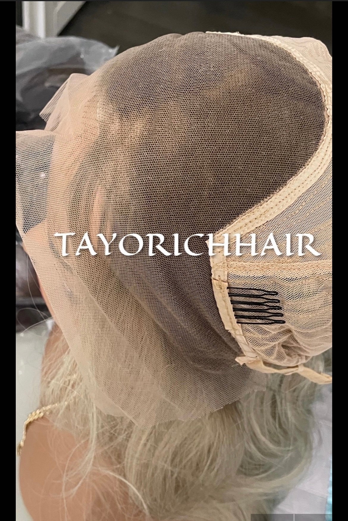 Platinum Blonde Lace Frontal Wig With Dark Ash Roots/Rooted Blonde Heat Friendly Synthetic Wig/ Blonde Bouncy Wavy Wig By Tayorichhair