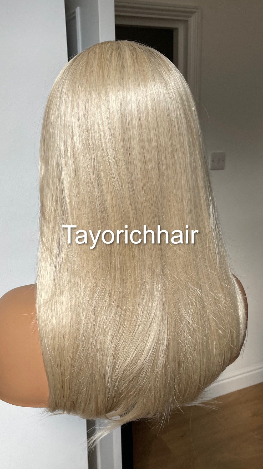 Sunkissed Light Blonde Lace Frontal Wig With Dark Roots/18 Inches Rooted Blonde Wig By Tayorichhair/Straight Blonde Wig With 13 By 4 Lace