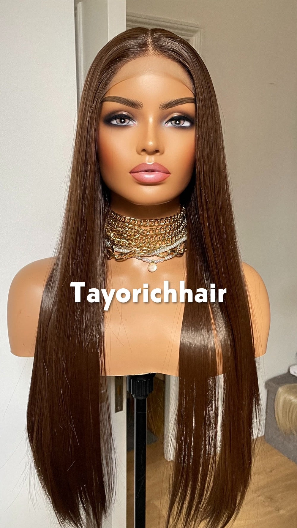 Dark Brown 24 Inches Lace Frontal Wig