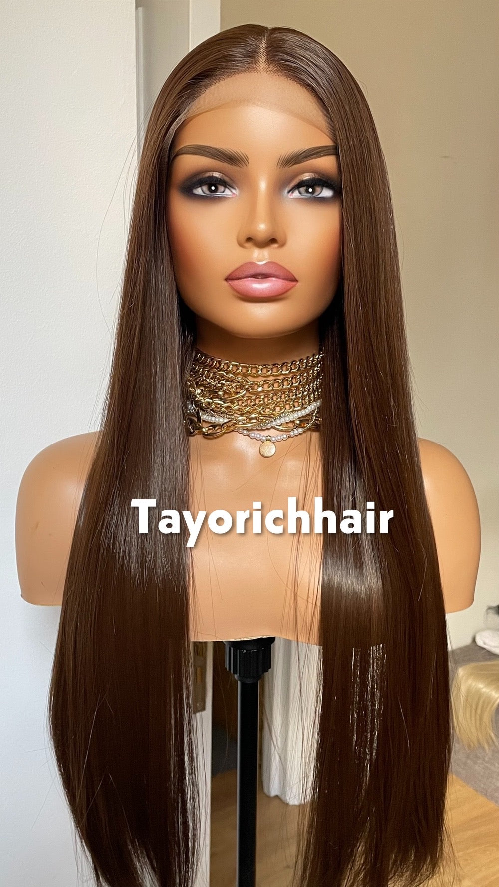 Dark Brown 24 Inches Lace Frontal Wig