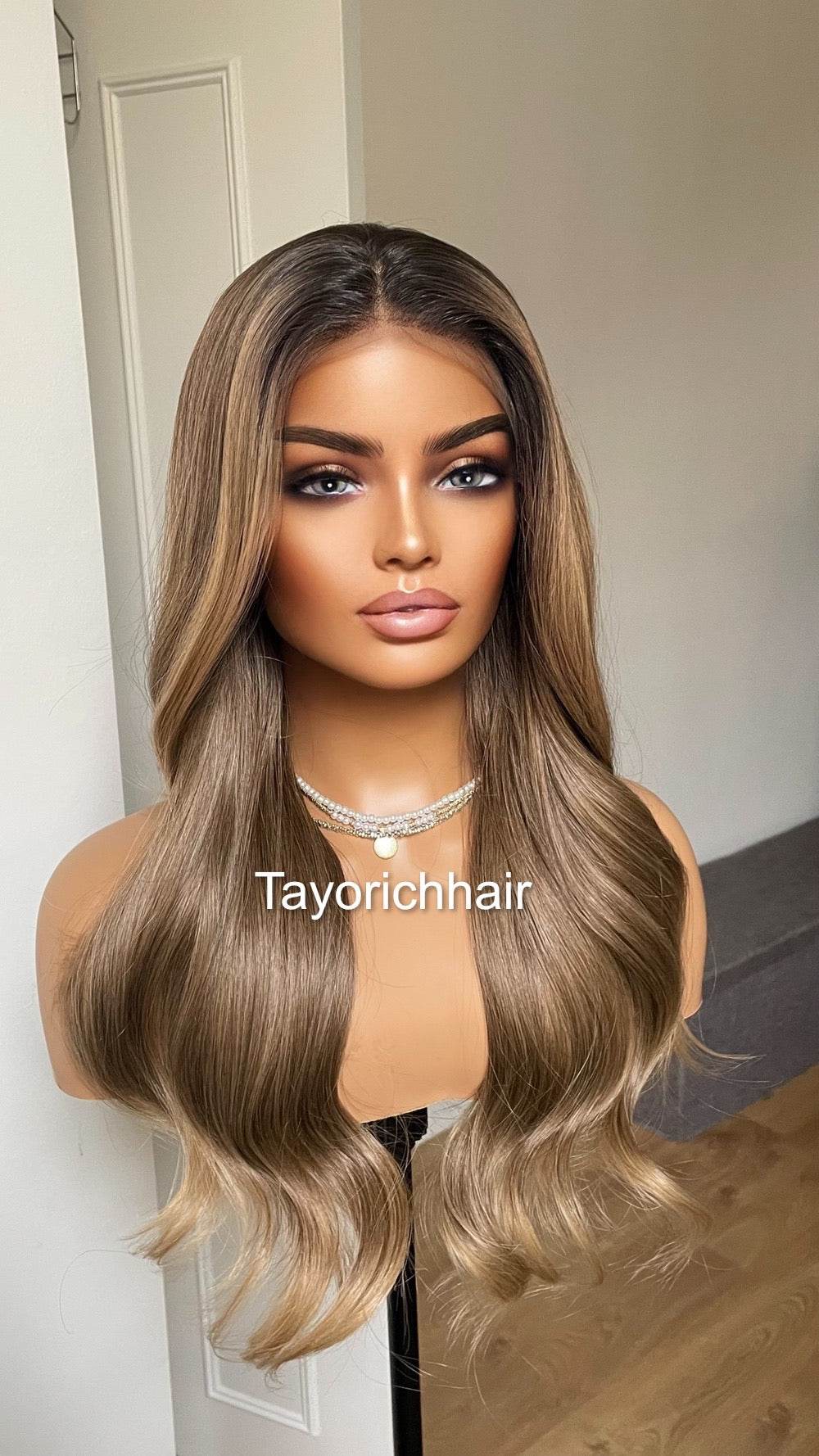 Dark Ash Blonde Luxury Synthetic Lace Wig By Tayorichhair