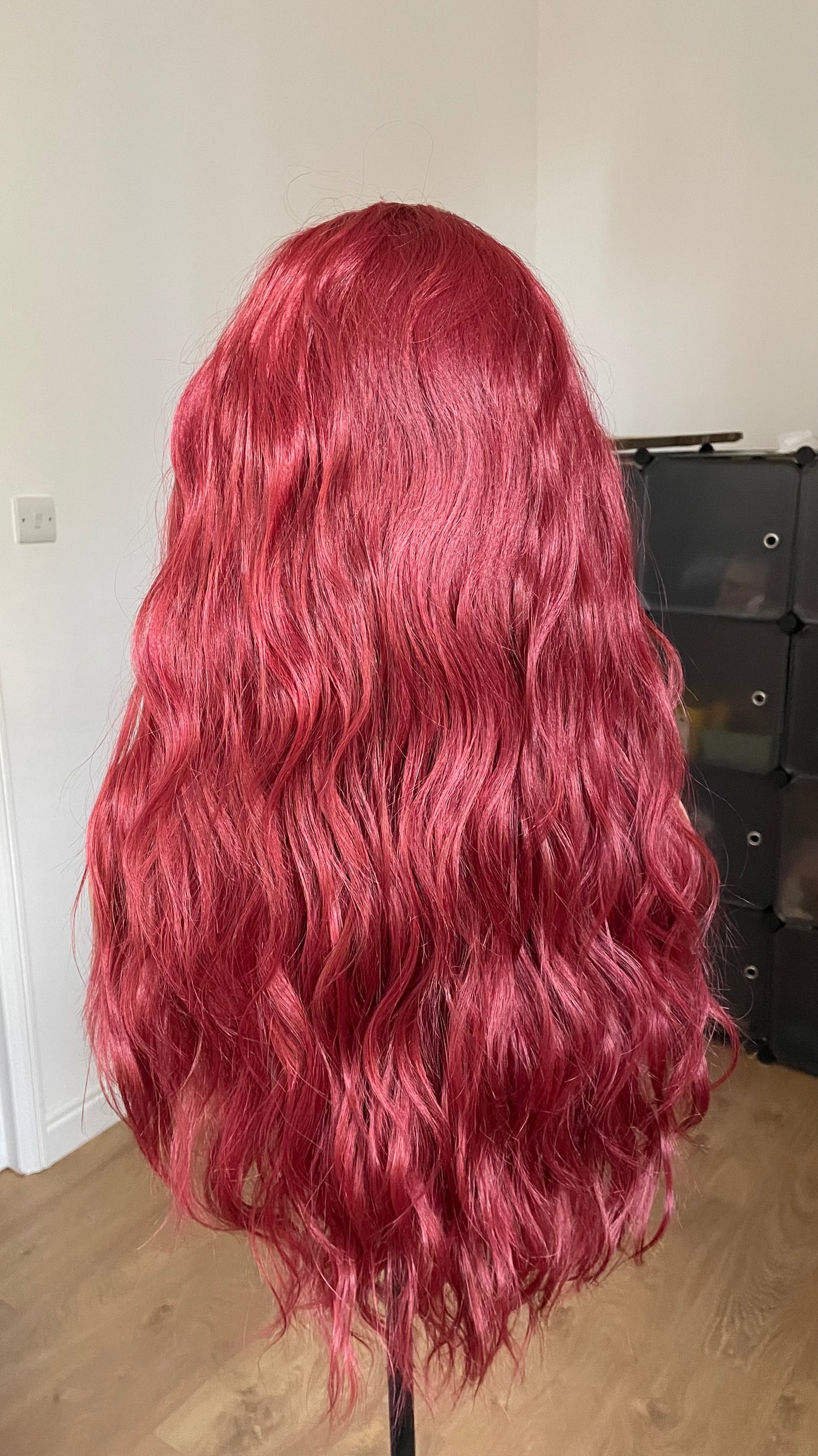 Red Ponytail Wig For Gym Running Workout Dark Red Wig With Head Band/Heat Safe Synthetic Curly Wig For Running And Daily Workout