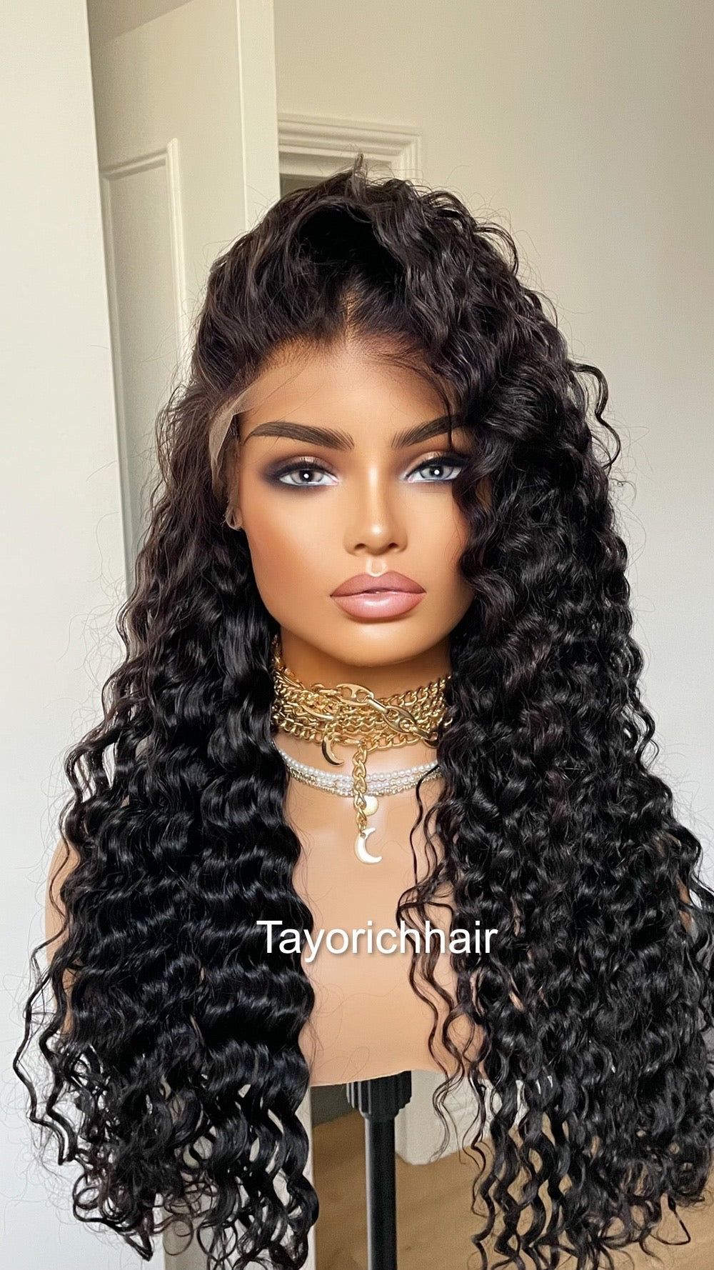 Black Curly Lace Front Human Hair Wig/ Long Curly Long 24 Inches Lace Wig For Daily wear/ Exotic Curls 13x4 HD Lace Wig